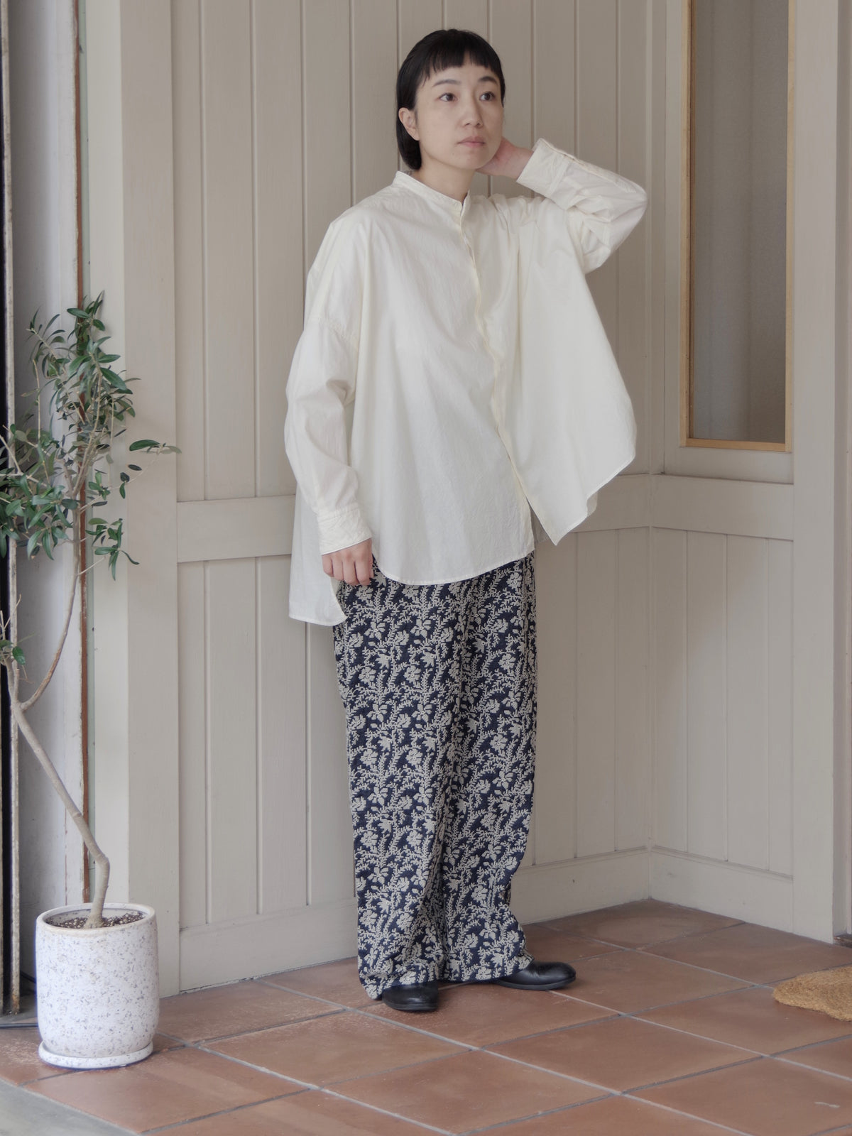 コットンキャッチワッシャー ワイドブラウス | yuni
