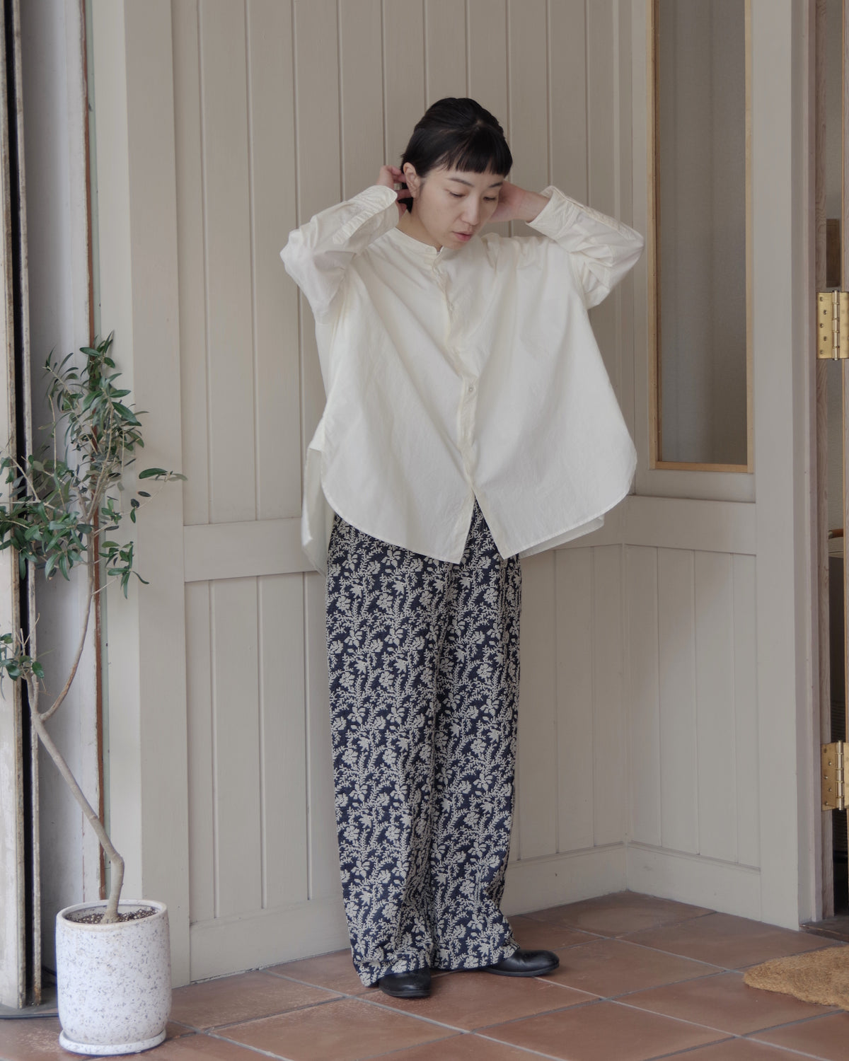 コットンキャッチワッシャー ワイドブラウス | yuni