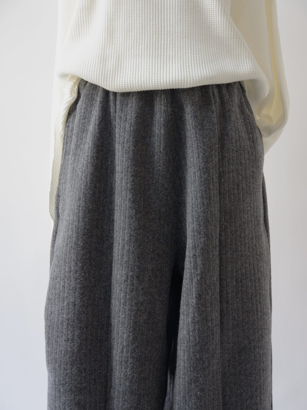 PIQUE  WOOL  CHARLIE PANTS | Gauze