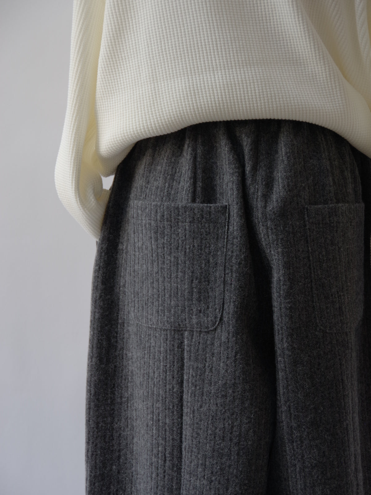 PIQUE  WOOL  CHARLIE PANTS | Gauze