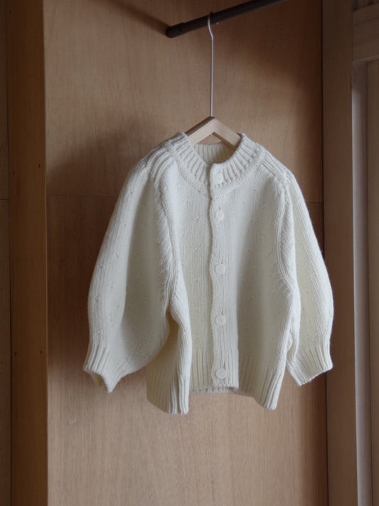 dot puff sleeve cardigan  | laywhill