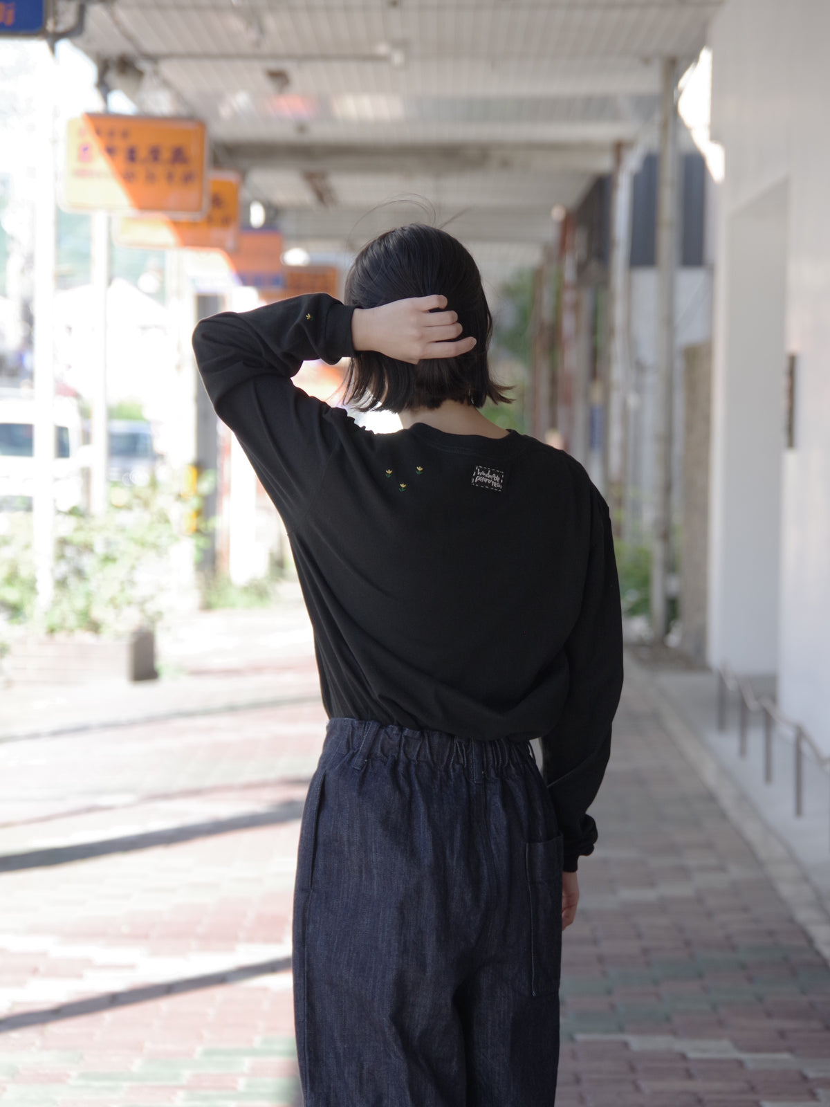 【予約商品】おんど 5th Limited Item  小花の刺繍長袖Tシャツ | pot and tea