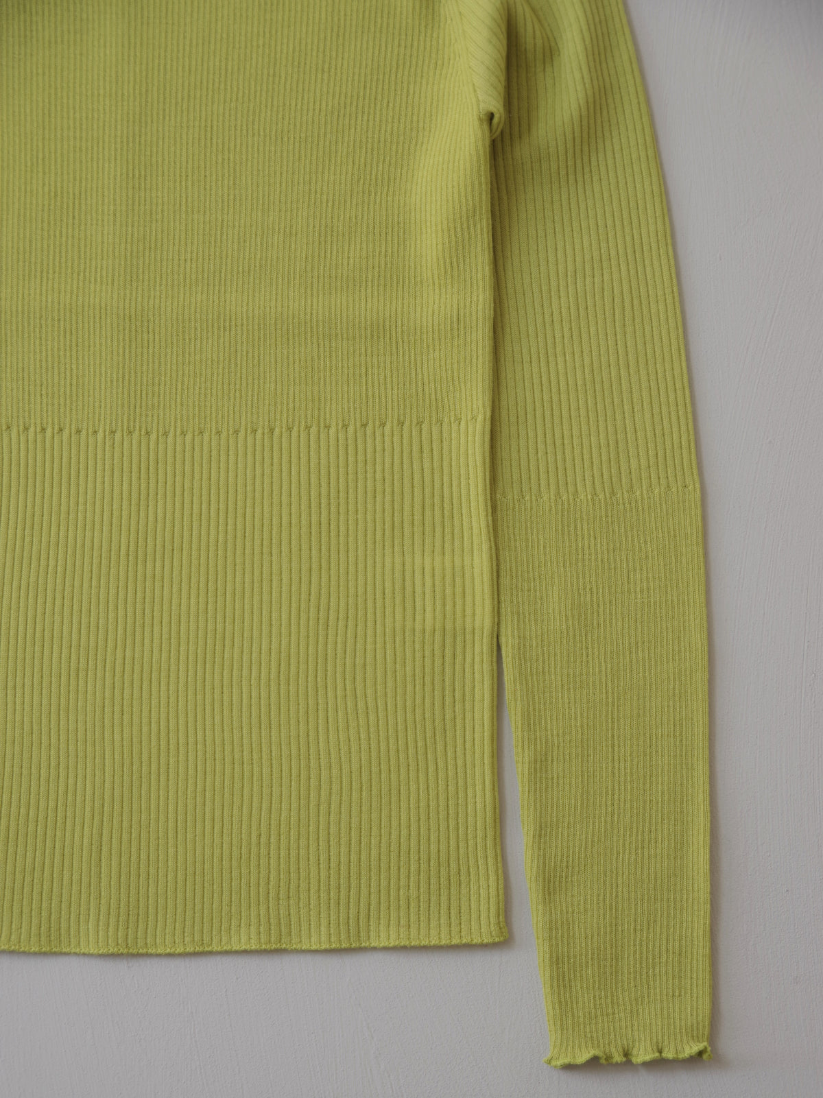 14G merino/w switching rib ハイネック プルオーバー | yuni