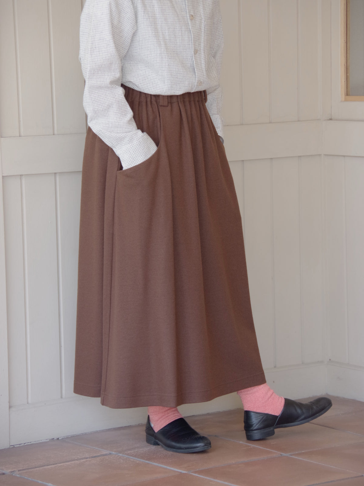 ウールポンチギャザースカート ｜ atelier naruse