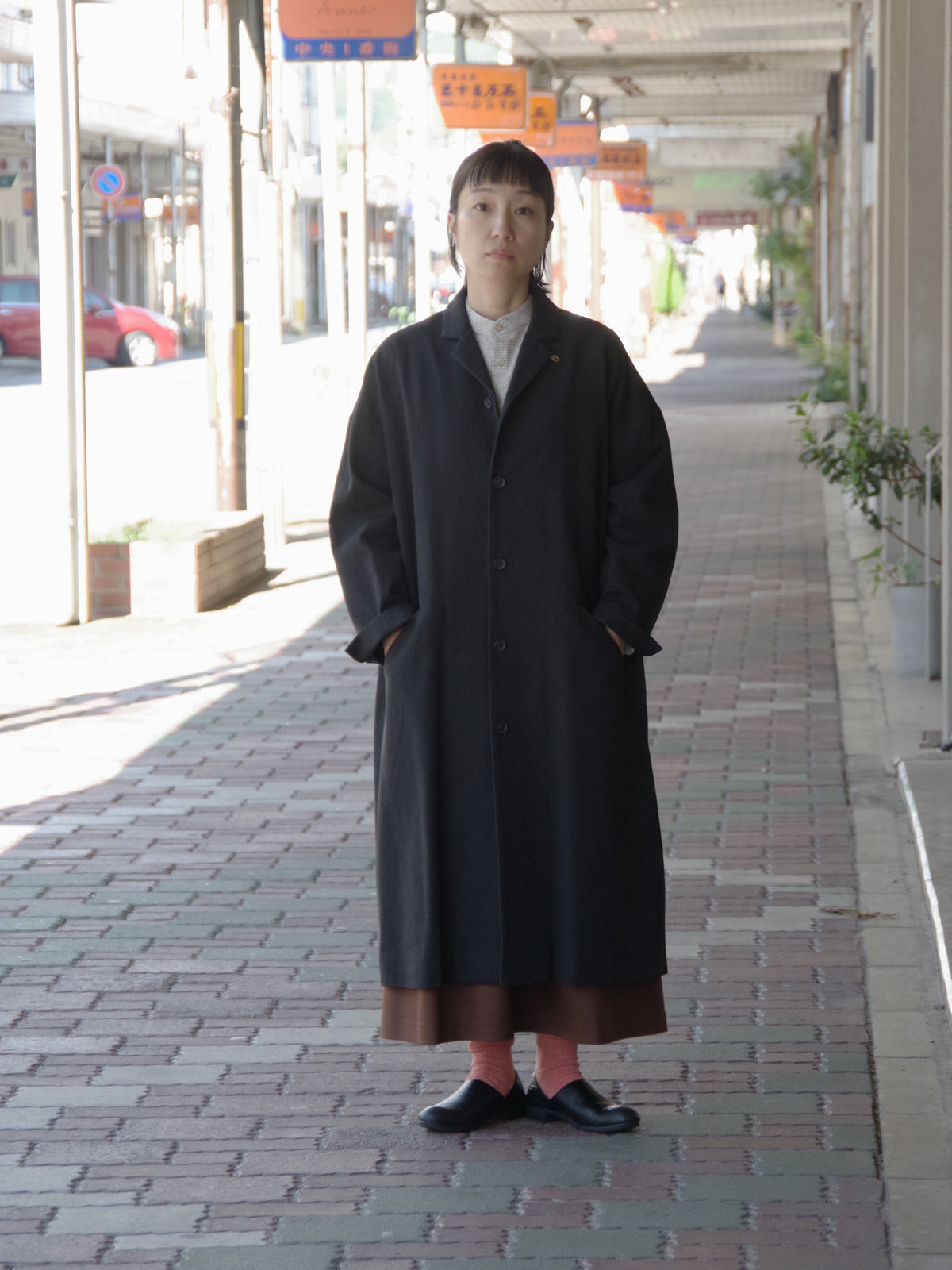 コットンリネンギャバ テーラードコート | atelier naruse