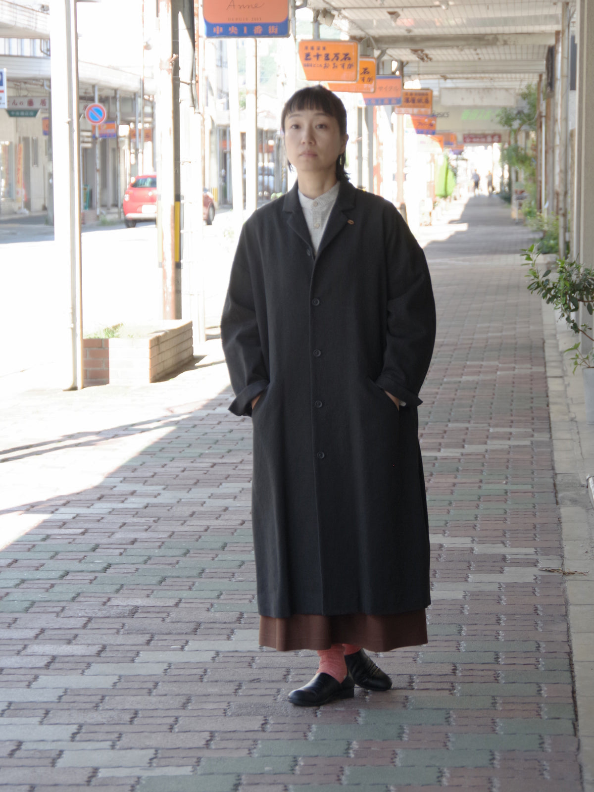 コットンリネンギャバ テーラードコート | atelier naruse