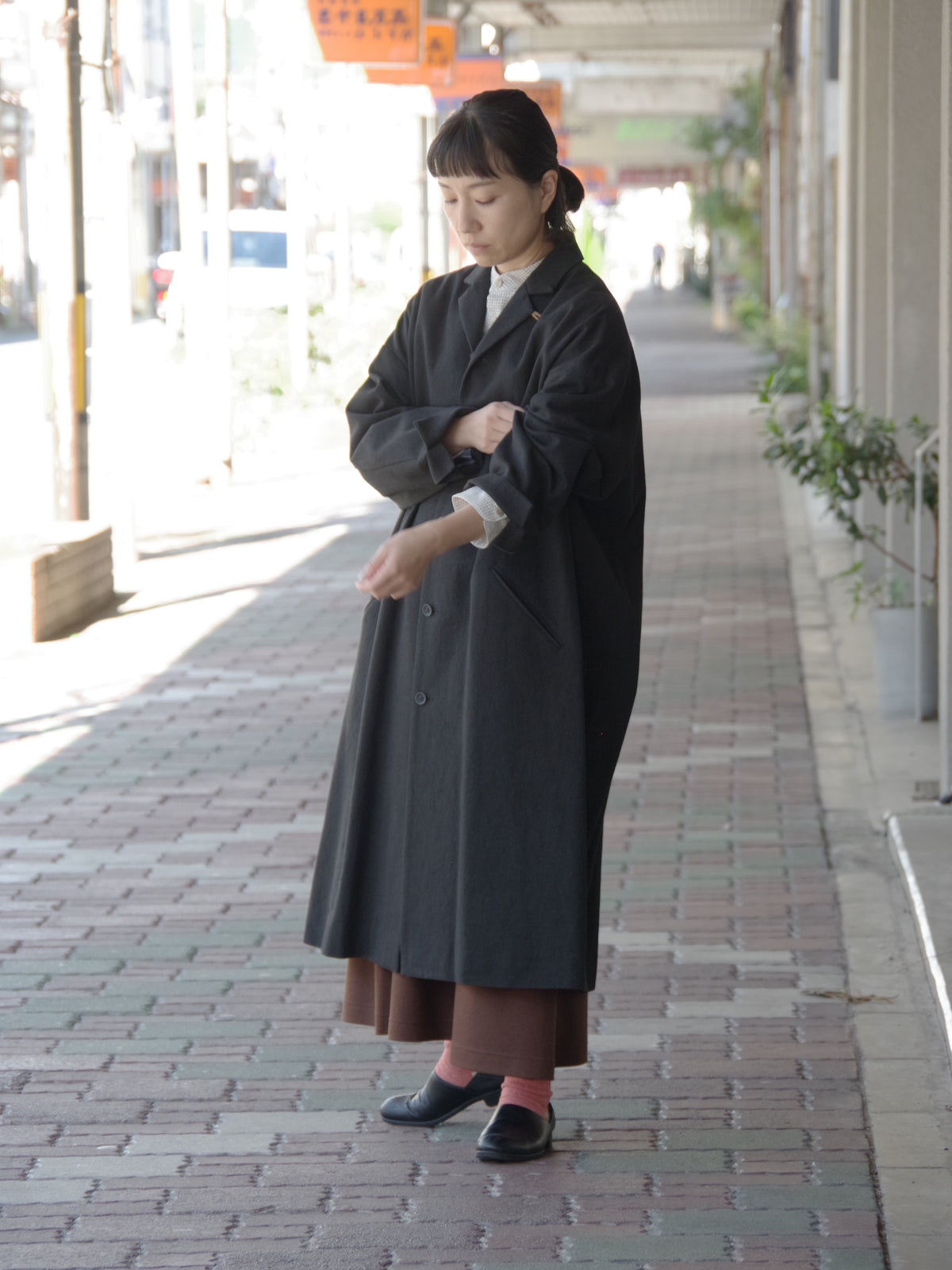 コットンリネンギャバ テーラードコート | atelier naruse