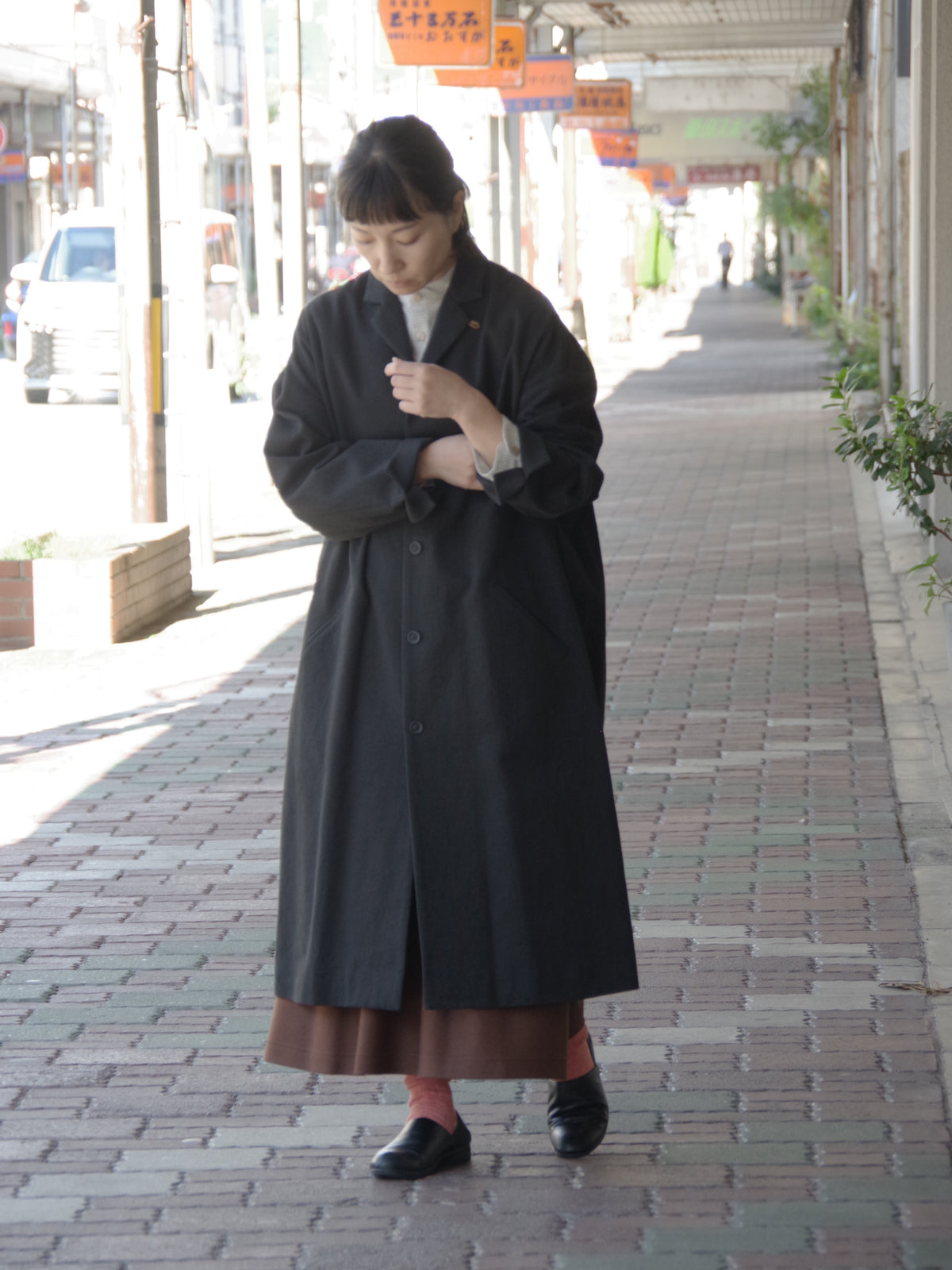 コットンリネンギャバ テーラードコート | atelier naruse