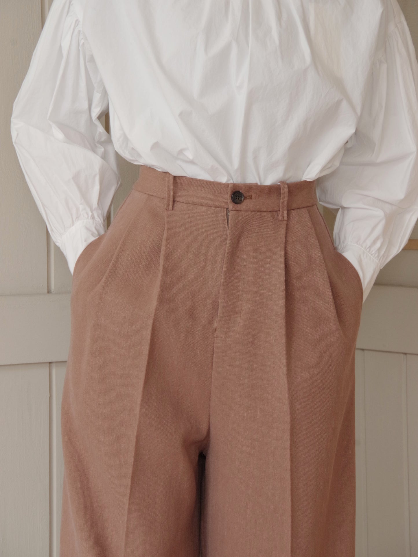 Linen/Polyester wide パンツ | yuni