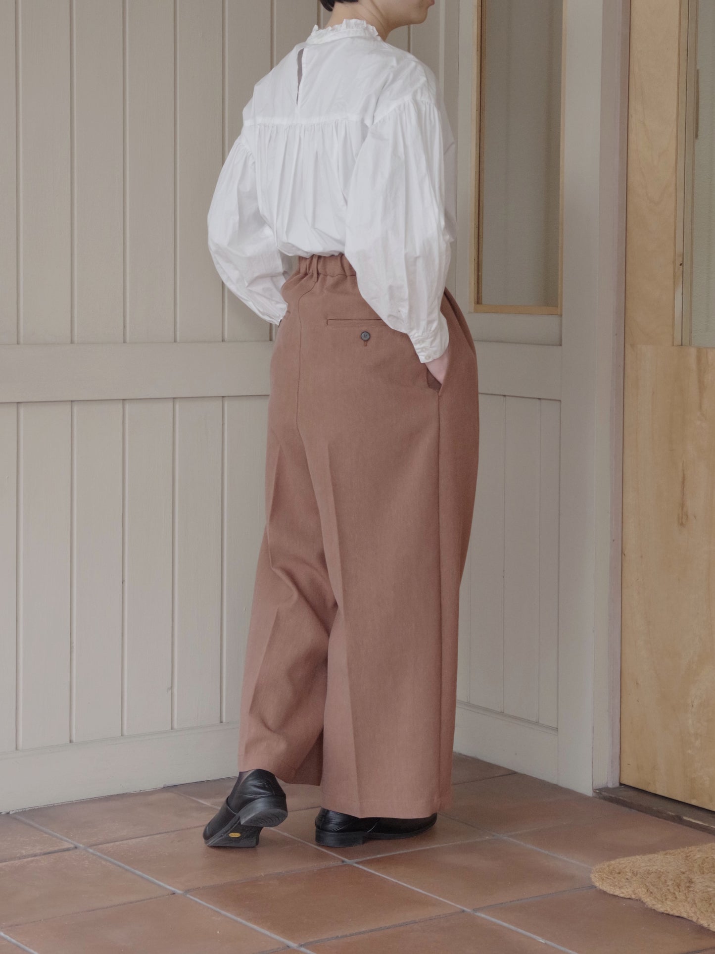 Linen/Polyester wide パンツ | yuni
