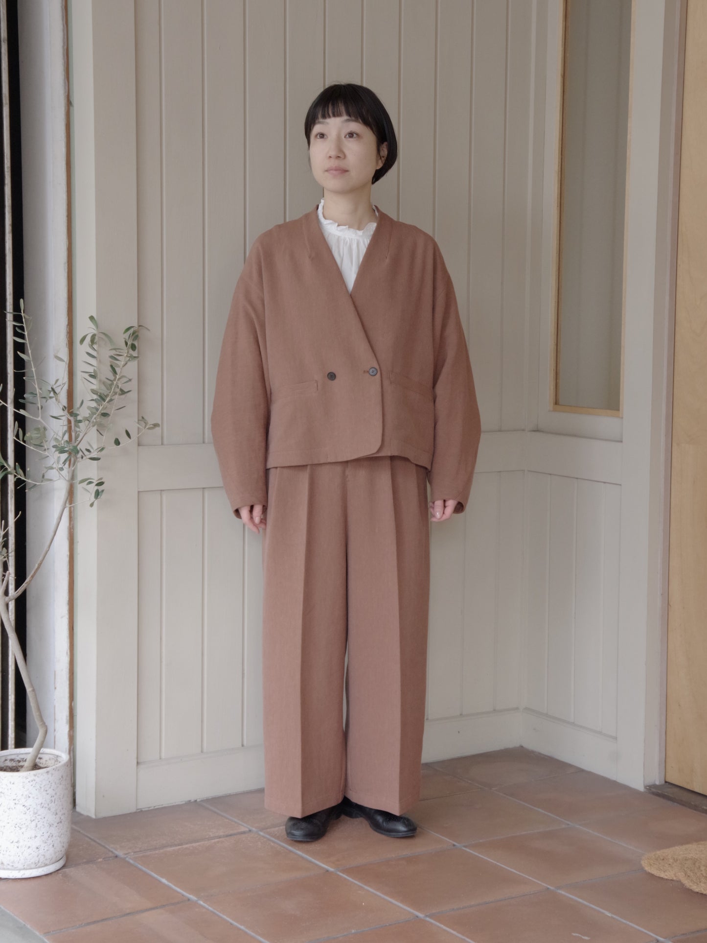 Linen/Polyester wide パンツ | yuni