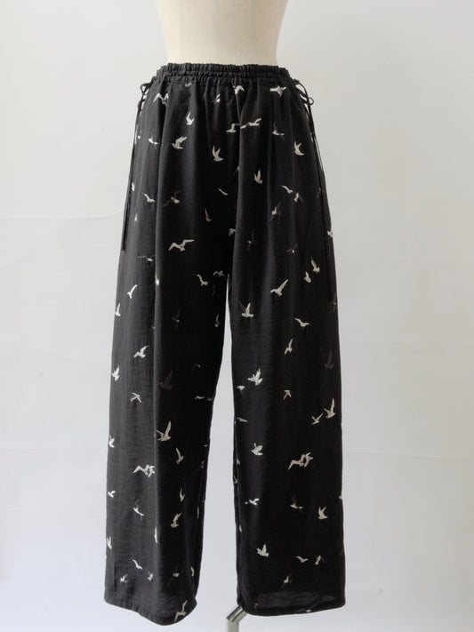 bird刺繍　drawstrings パンツ | yuni