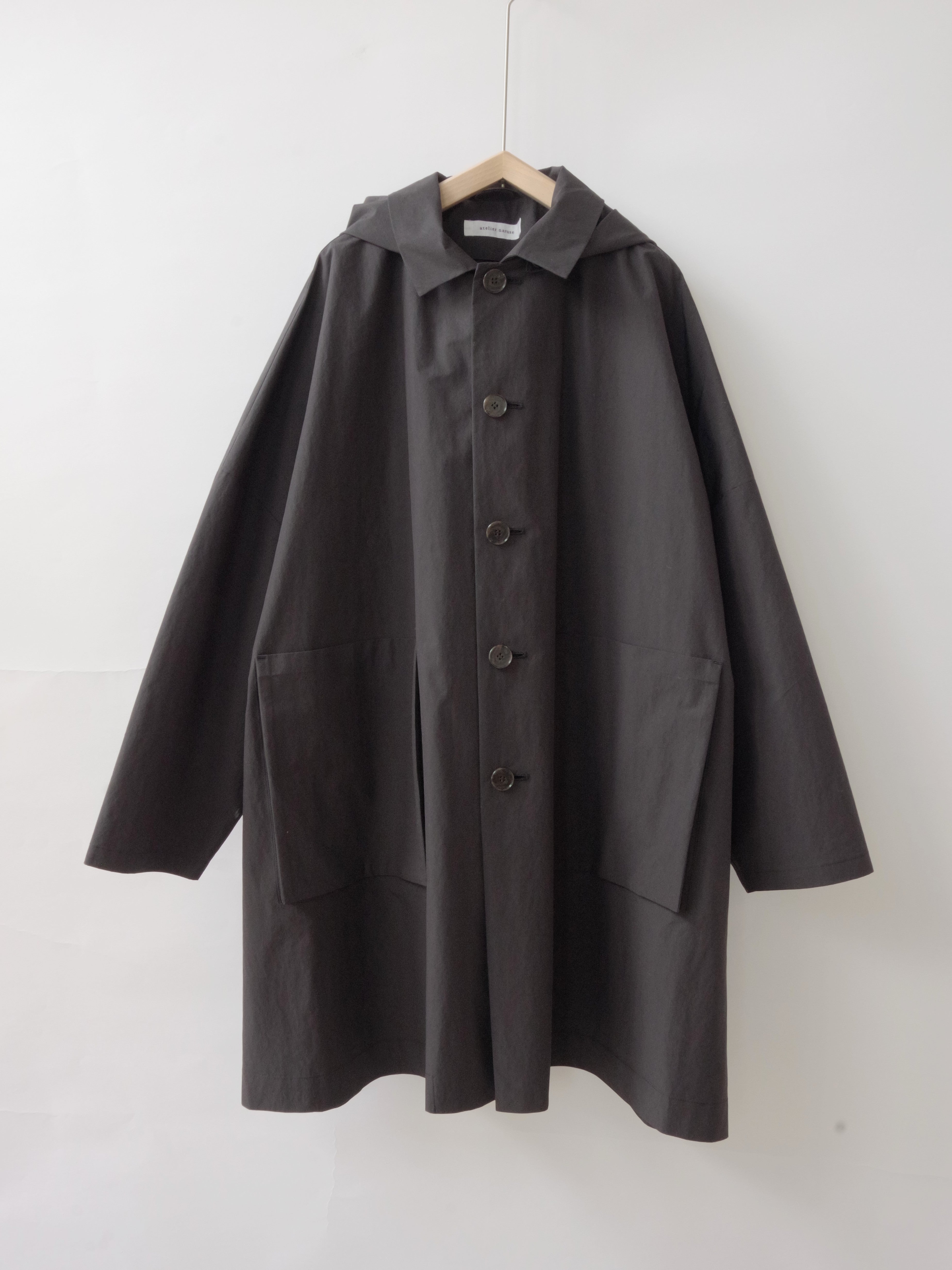 【即完売】atelier naruse コットンナイロンタフタ フーデッドコート コットンナイロンタフタフーデットコート | atelier naruse – おんど