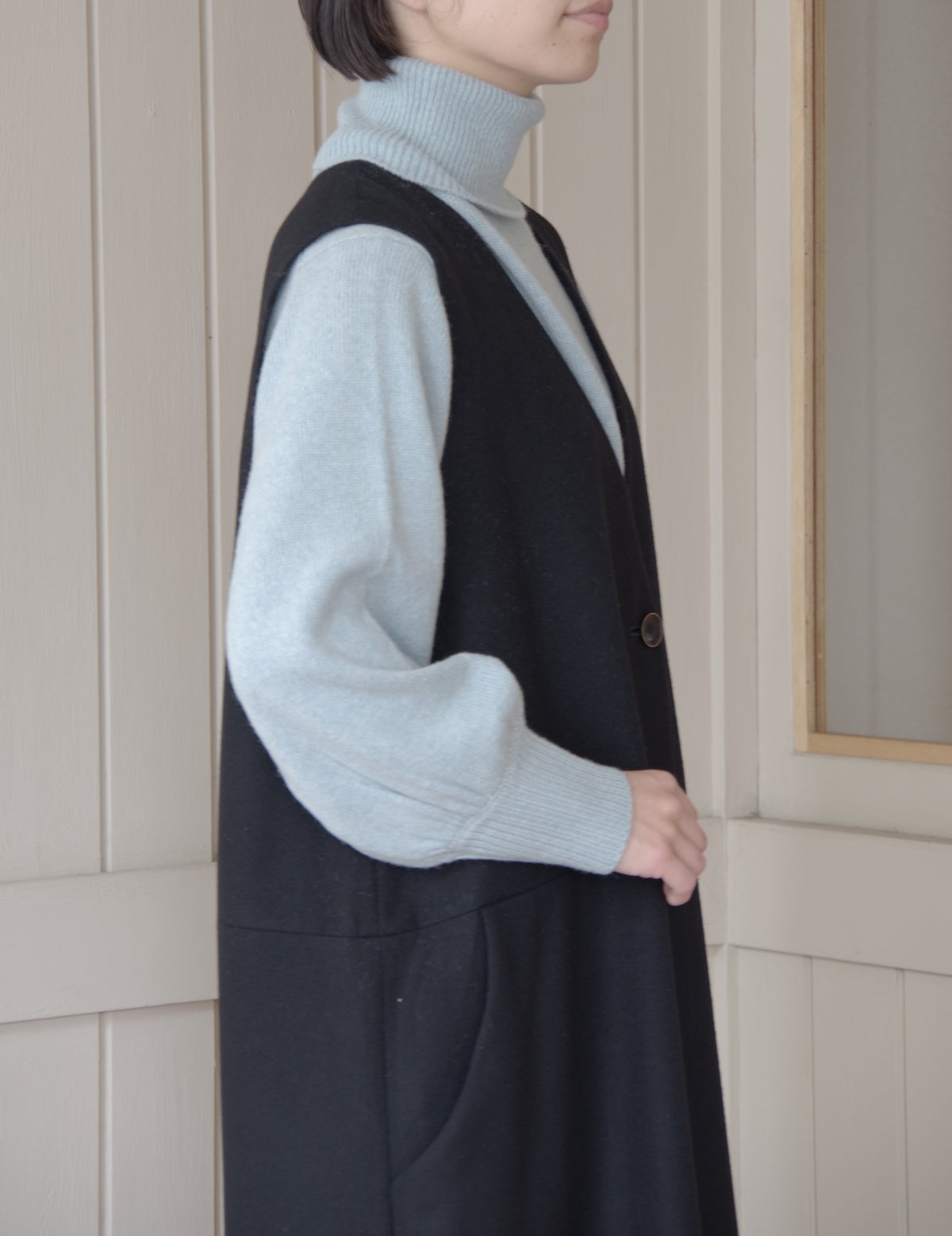 コットンウールヘリンボーンジャンパースカート | atelier naruse