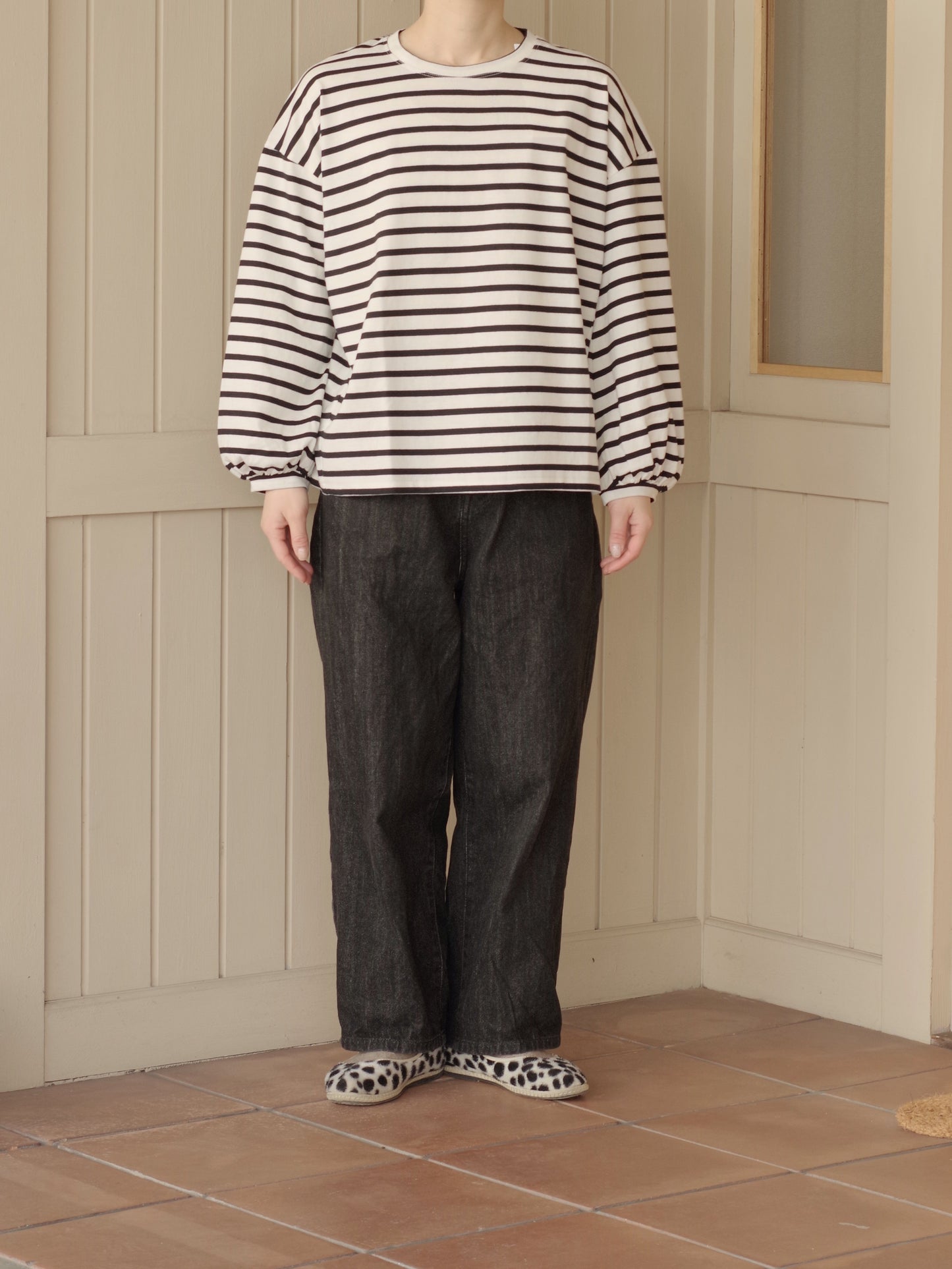 パフスリーブシャツプルオーバー(ボーダー) | sisisi