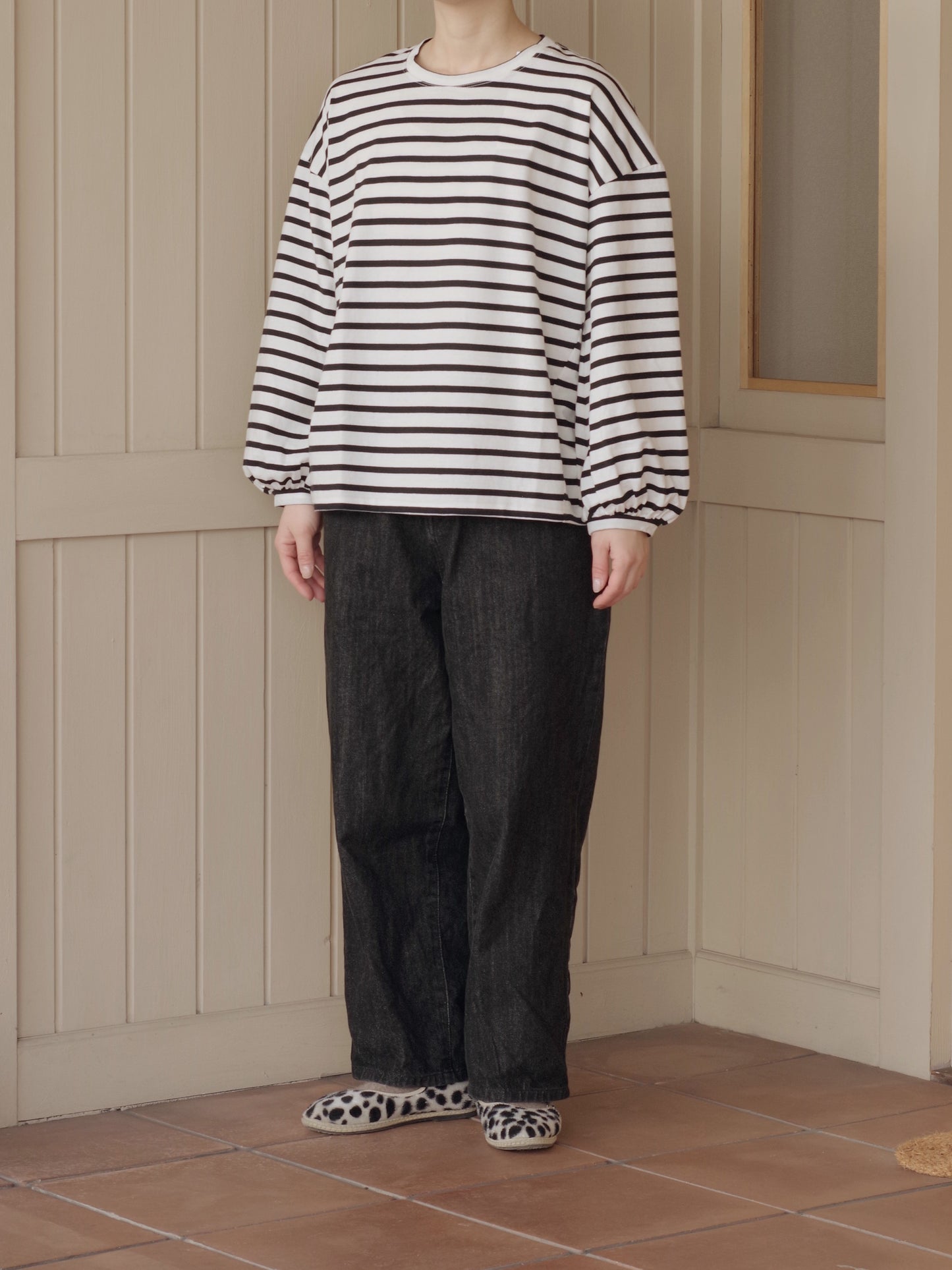 パフスリーブシャツプルオーバー(ボーダー) | sisisi