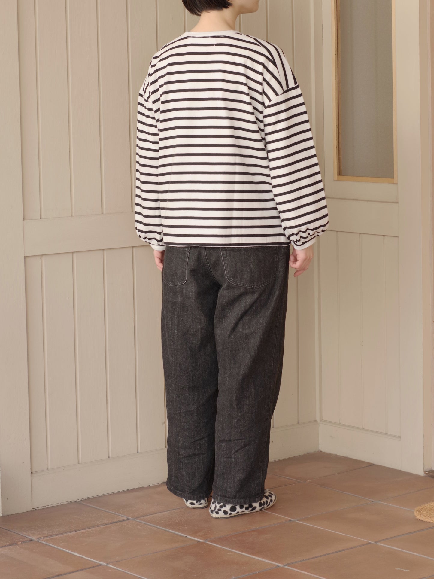 パフスリーブシャツプルオーバー(ボーダー) | sisisi