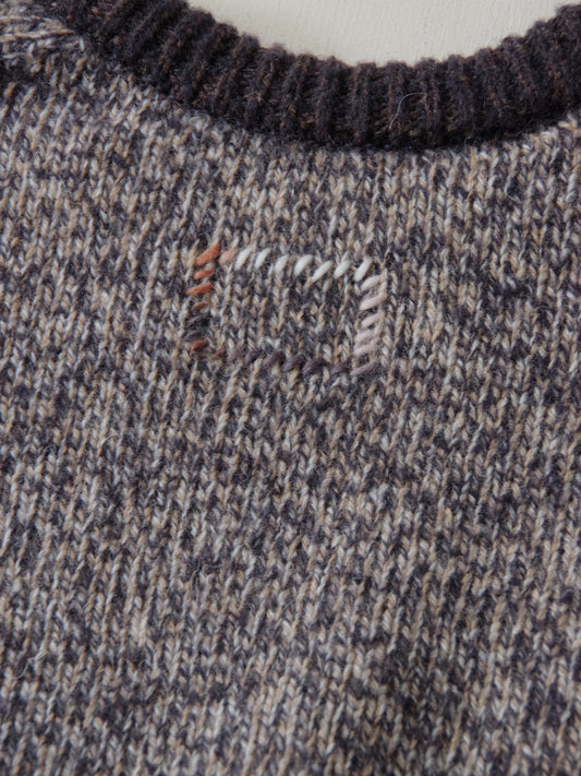 wool cashmere mix collar クルーネックニット | qiri
