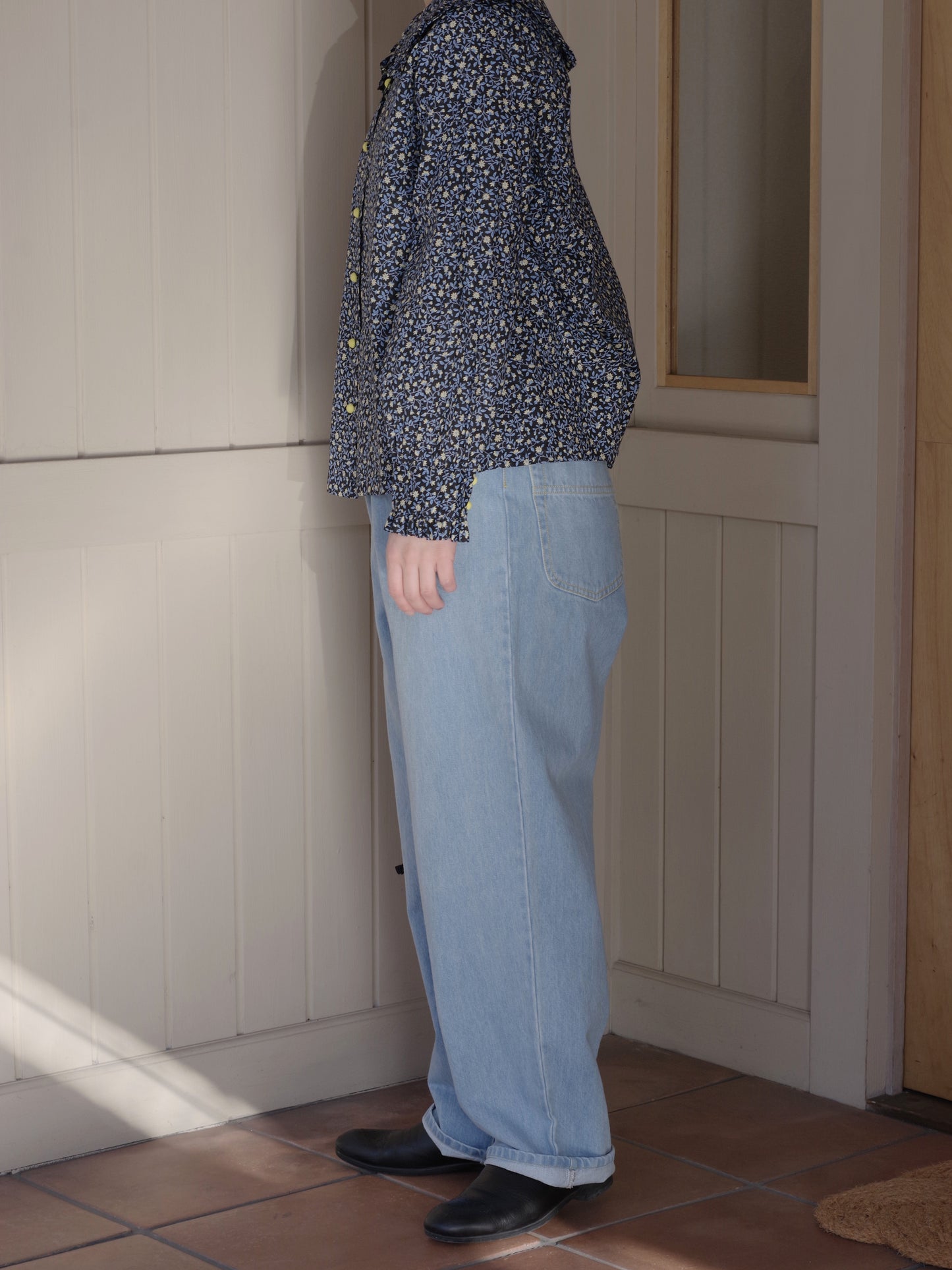 小花プリントフリルビックカラーブラウス | potandtea