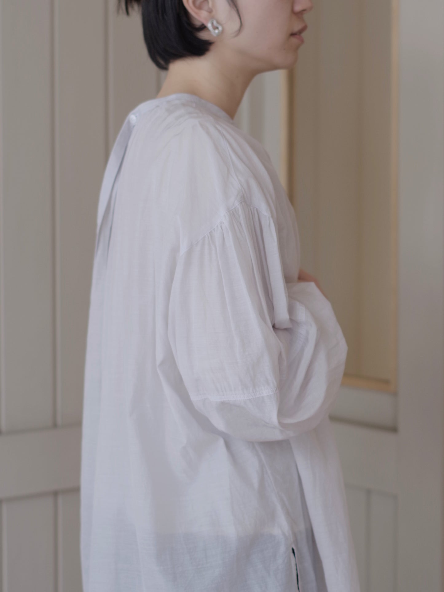 100/1Cotton/Cupra gather sleevesブラウス | yuni