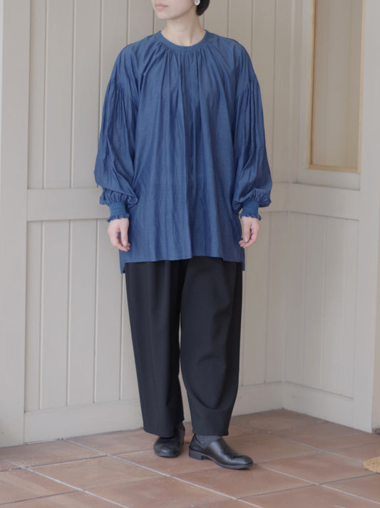 100/1Cotton/Cupra gather sleevesブラウス | yuni