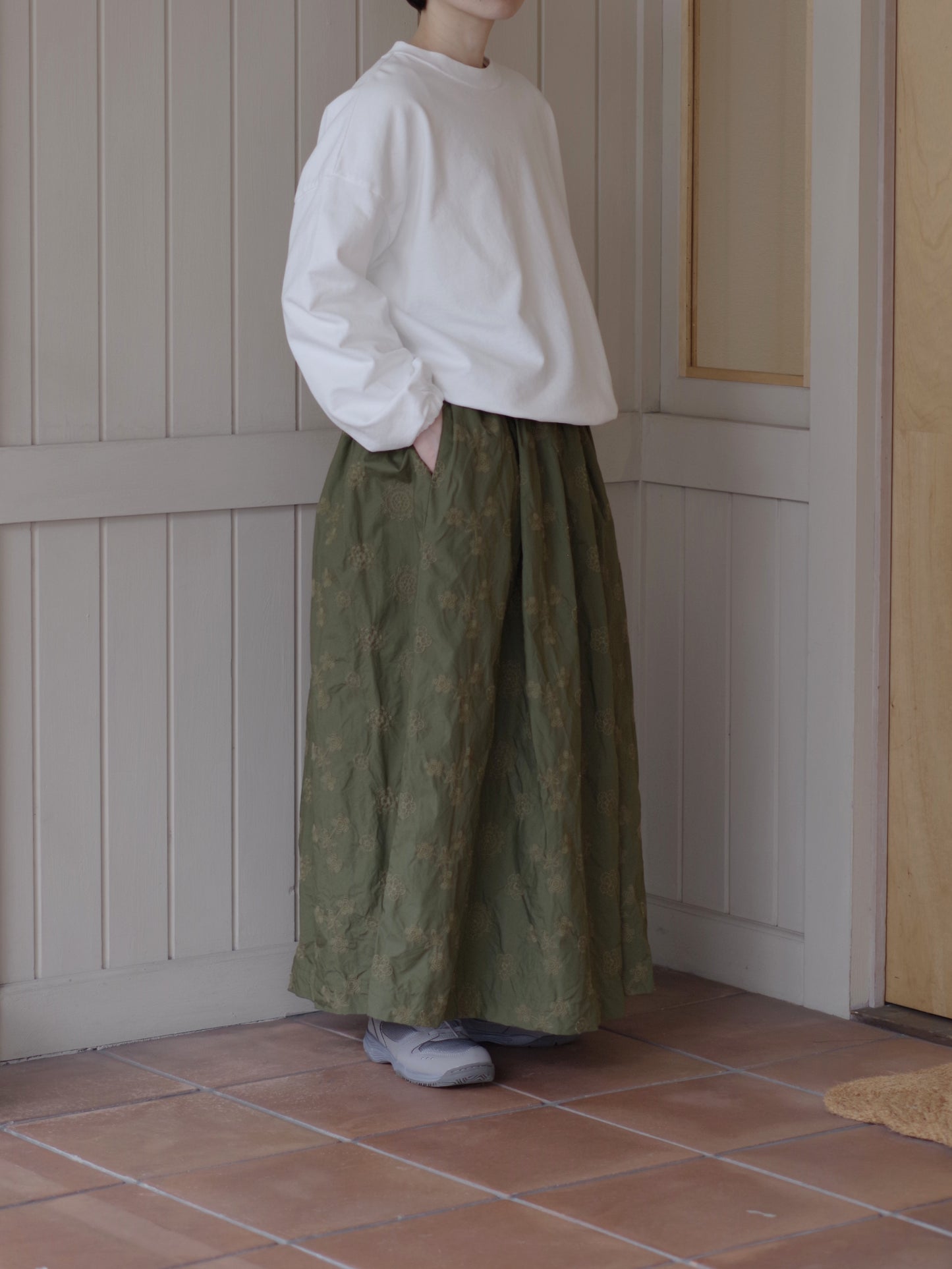 ANTQUE EMBROIDERY LACE ギャザースカート | Gauze