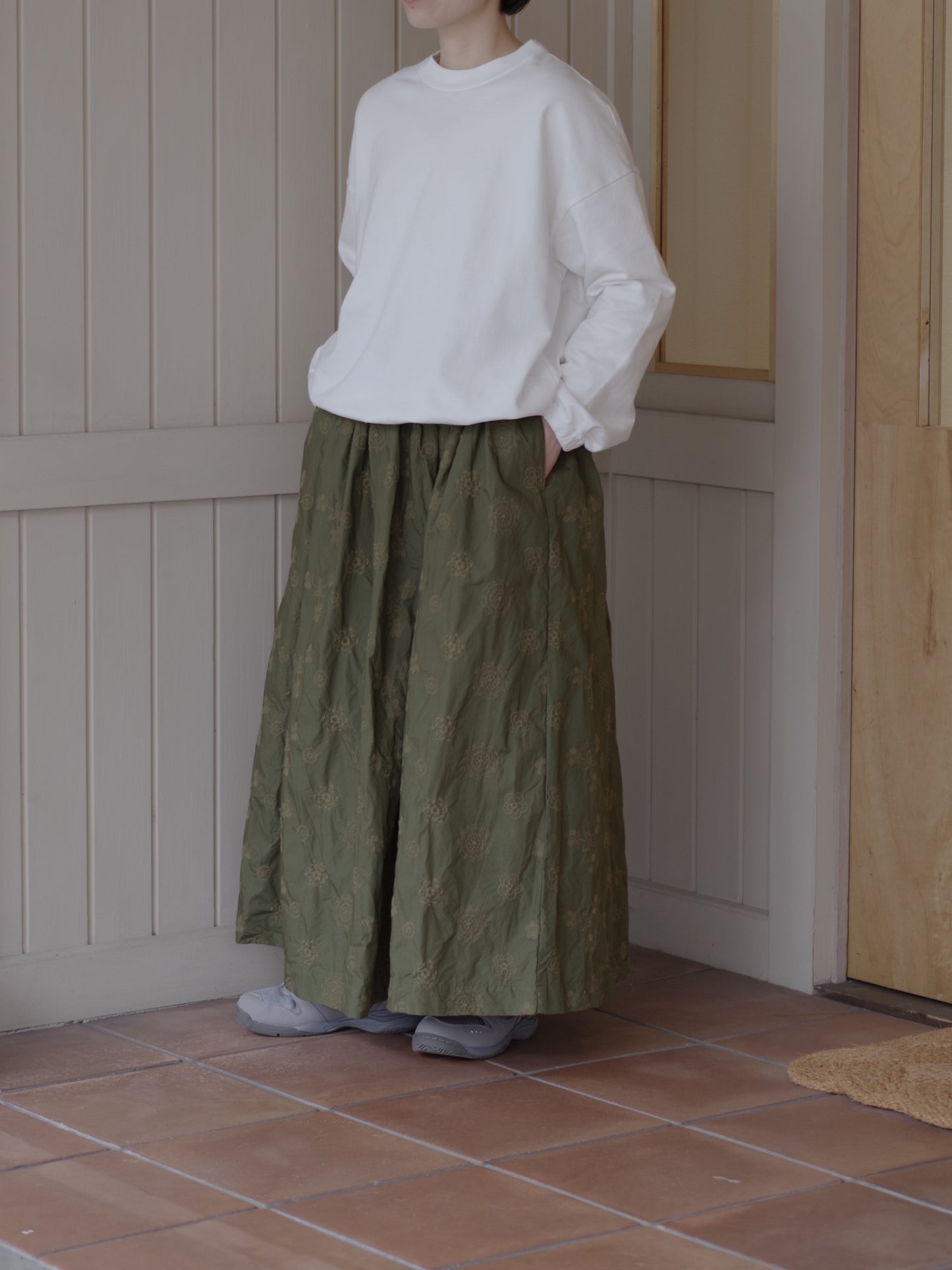 ANTQUE EMBROIDERY LACE ギャザースカート | Gauze