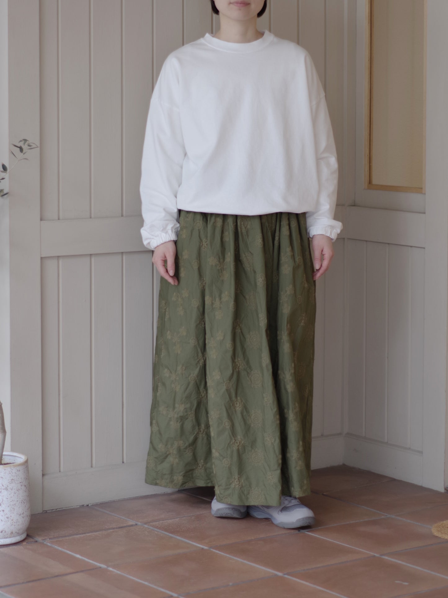 ANTQUE EMBROIDERY LACE ギャザースカート | Gauze