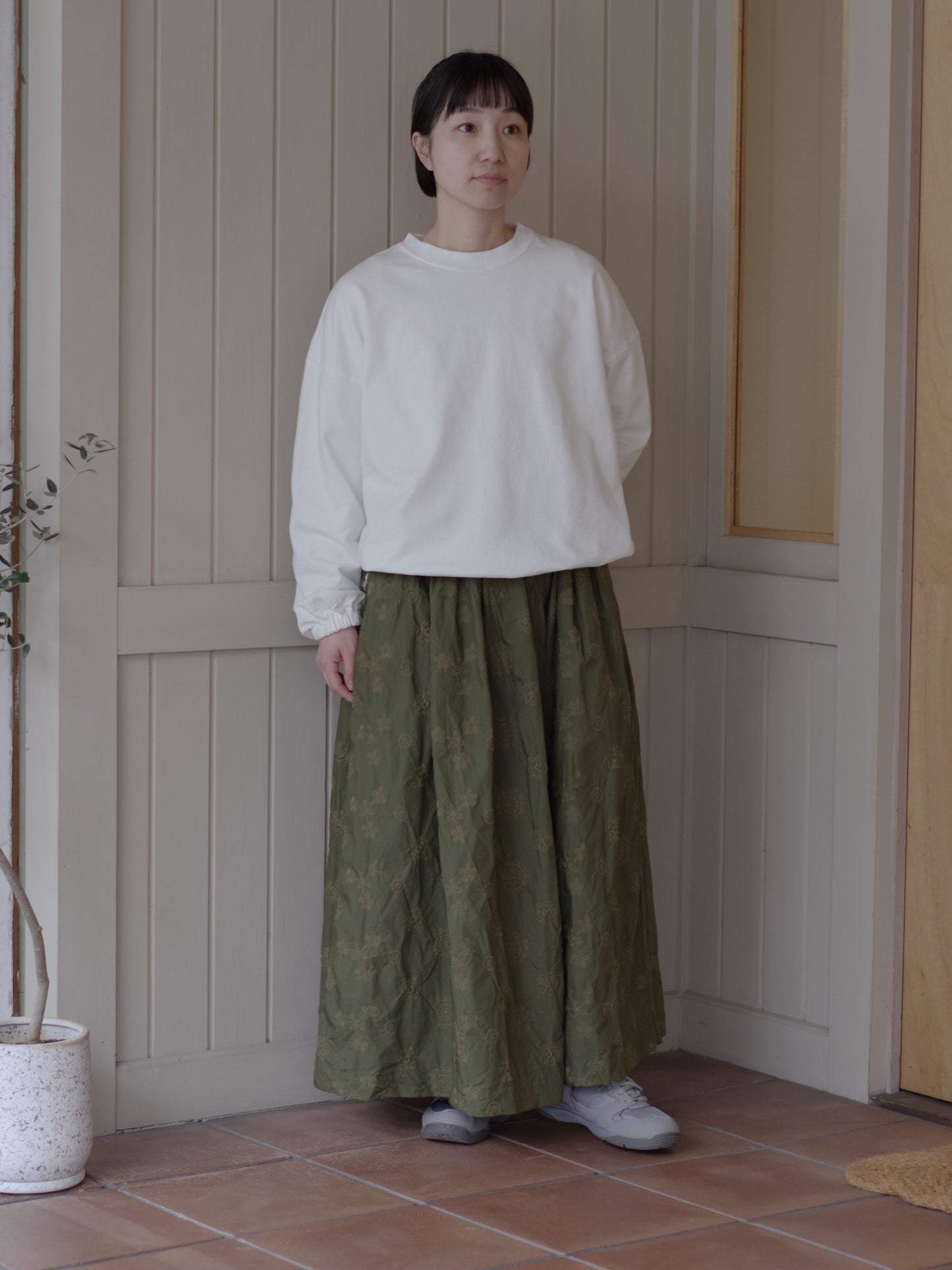 ANTQUE EMBROIDERY LACE ギャザースカート | Gauze