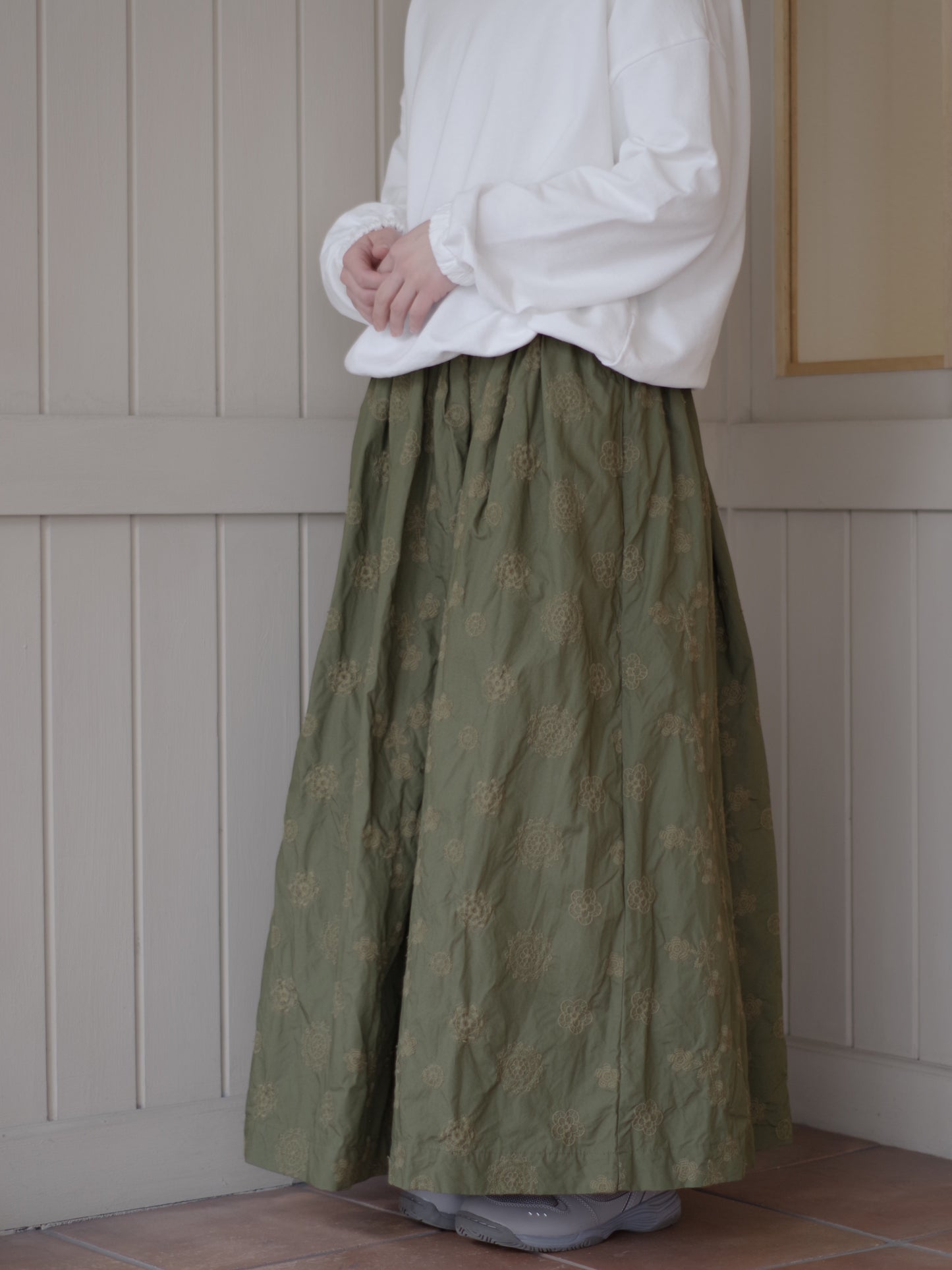 ANTQUE EMBROIDERY LACE ギャザースカート | Gauze