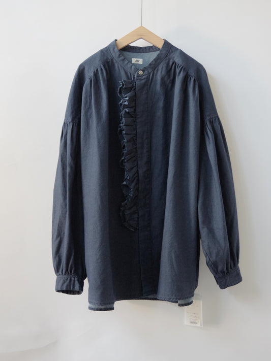 綿サテンピグメント染 FRILL シャツ | buoybuoy