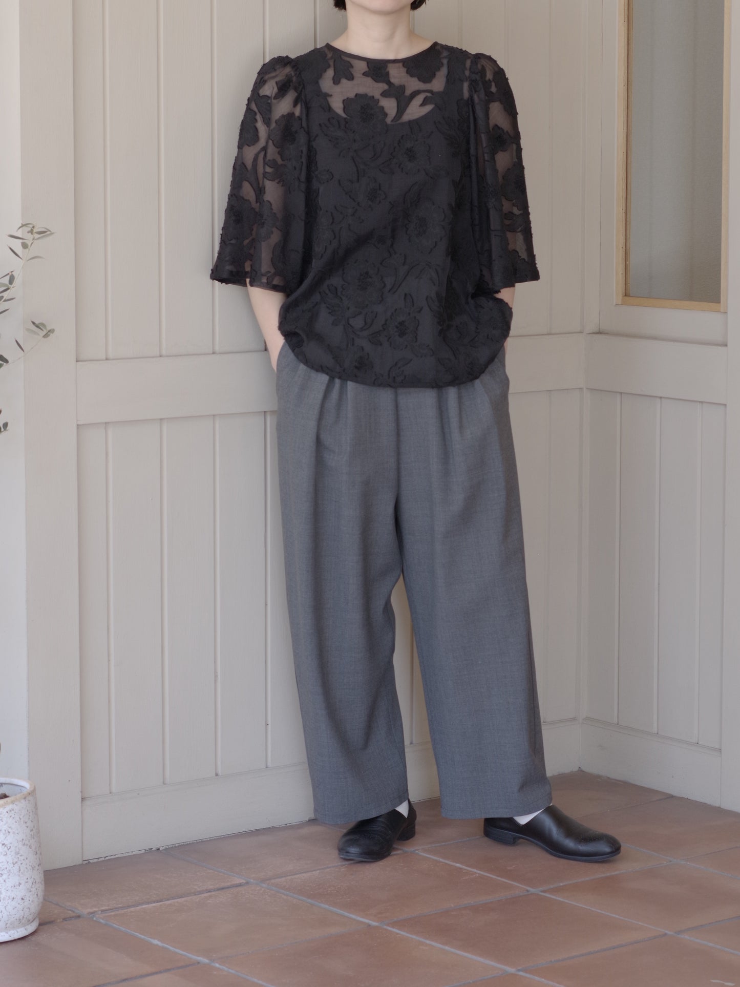 washable summer wool gum tack パンツ | yuni
