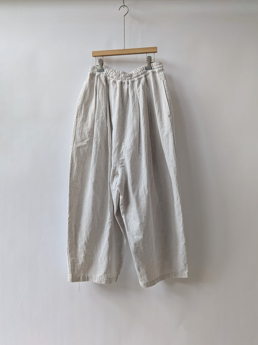 Cotton/Linen denim wide cocoon パンツ | yuni