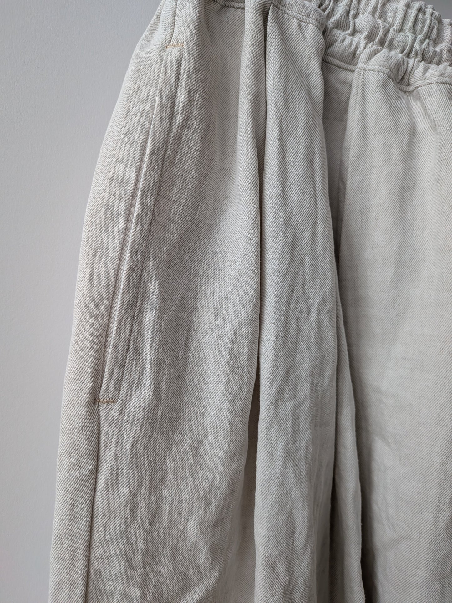 Cotton/Linen denim wide cocoon パンツ | yuni