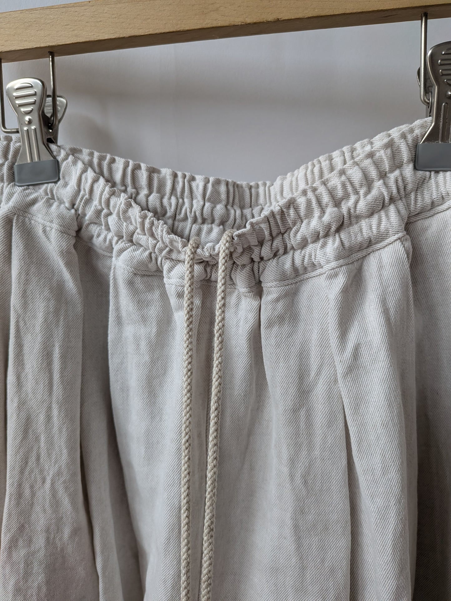 Cotton/Linen denim wide cocoon パンツ | yuni