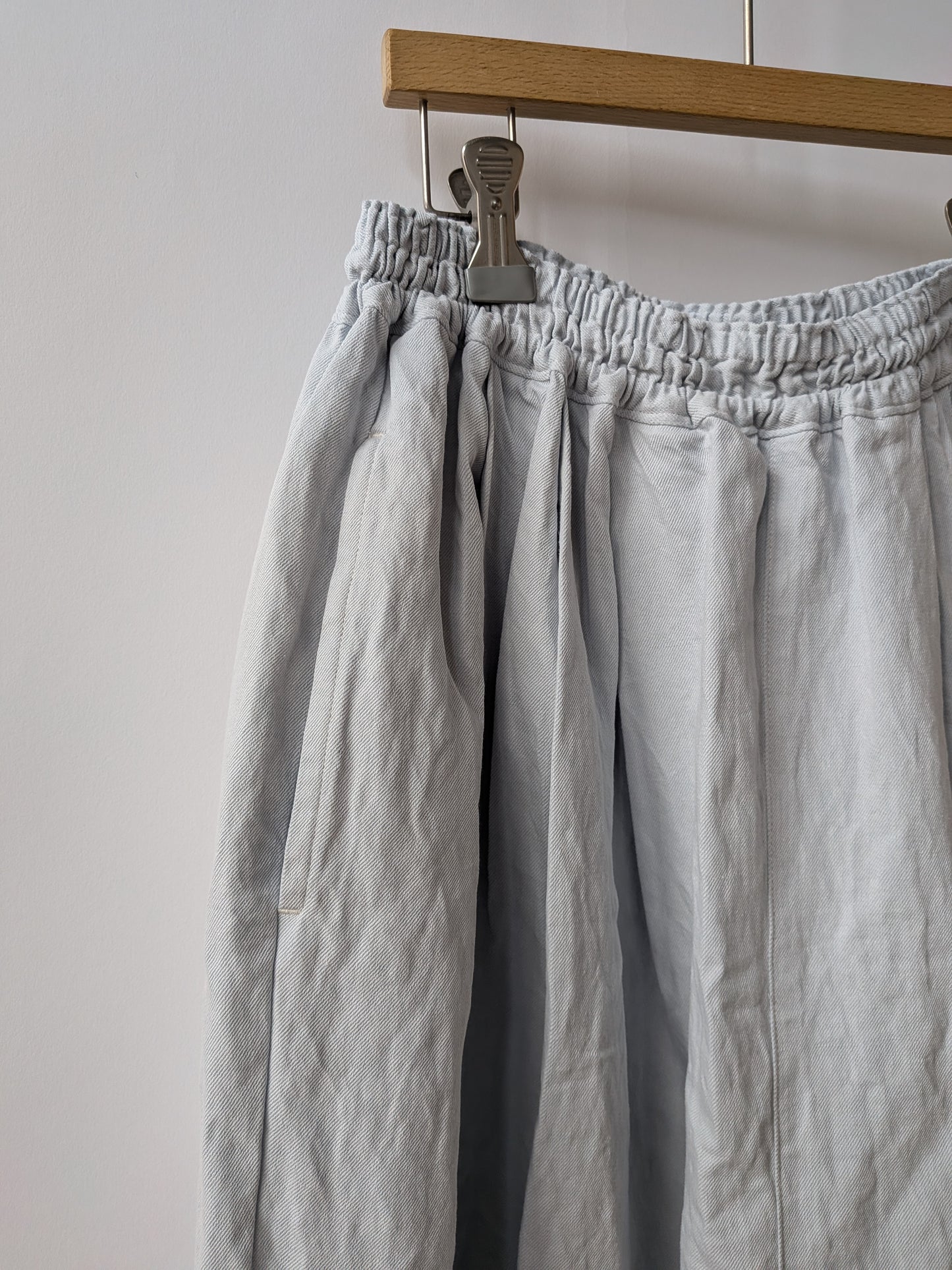 Cotton/Linen denim wide cocoon パンツ | yuni