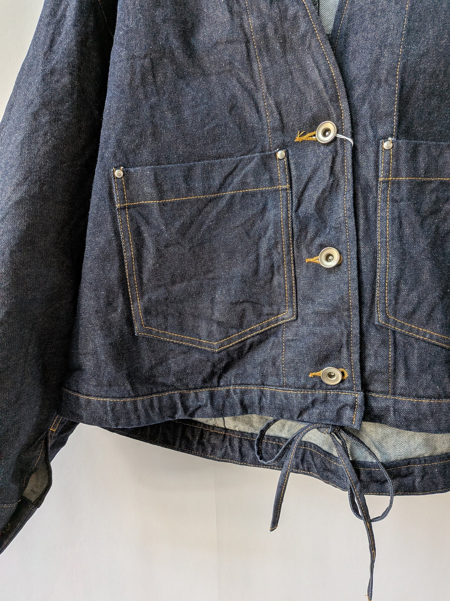 Cotton 11oz denim no collar cocoon ブルゾン | yuni
