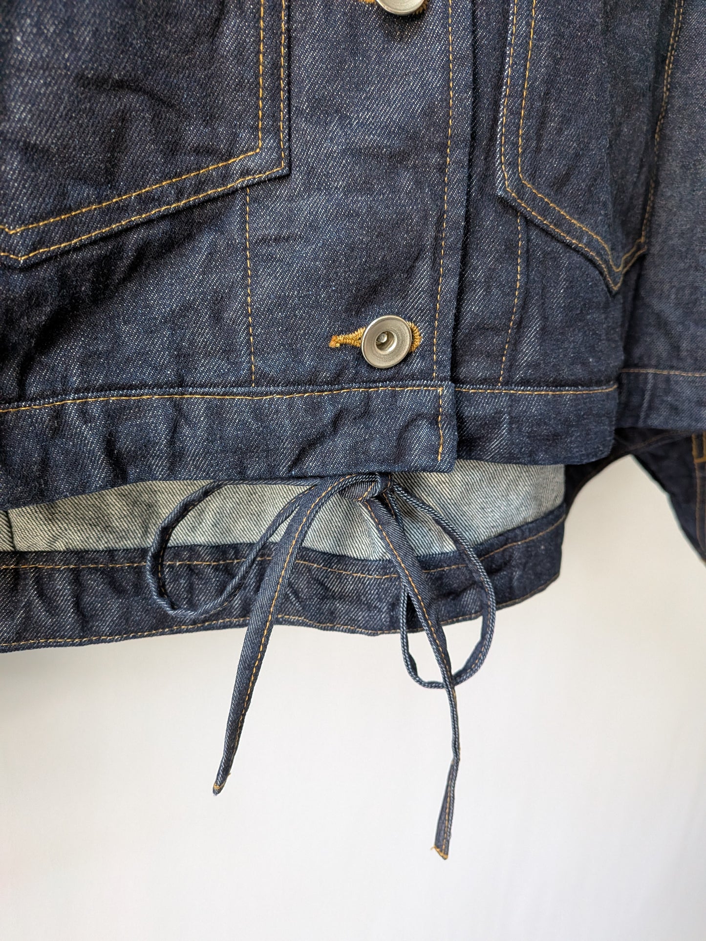 Cotton 11oz denim no collar cocoon ブルゾン | yuni