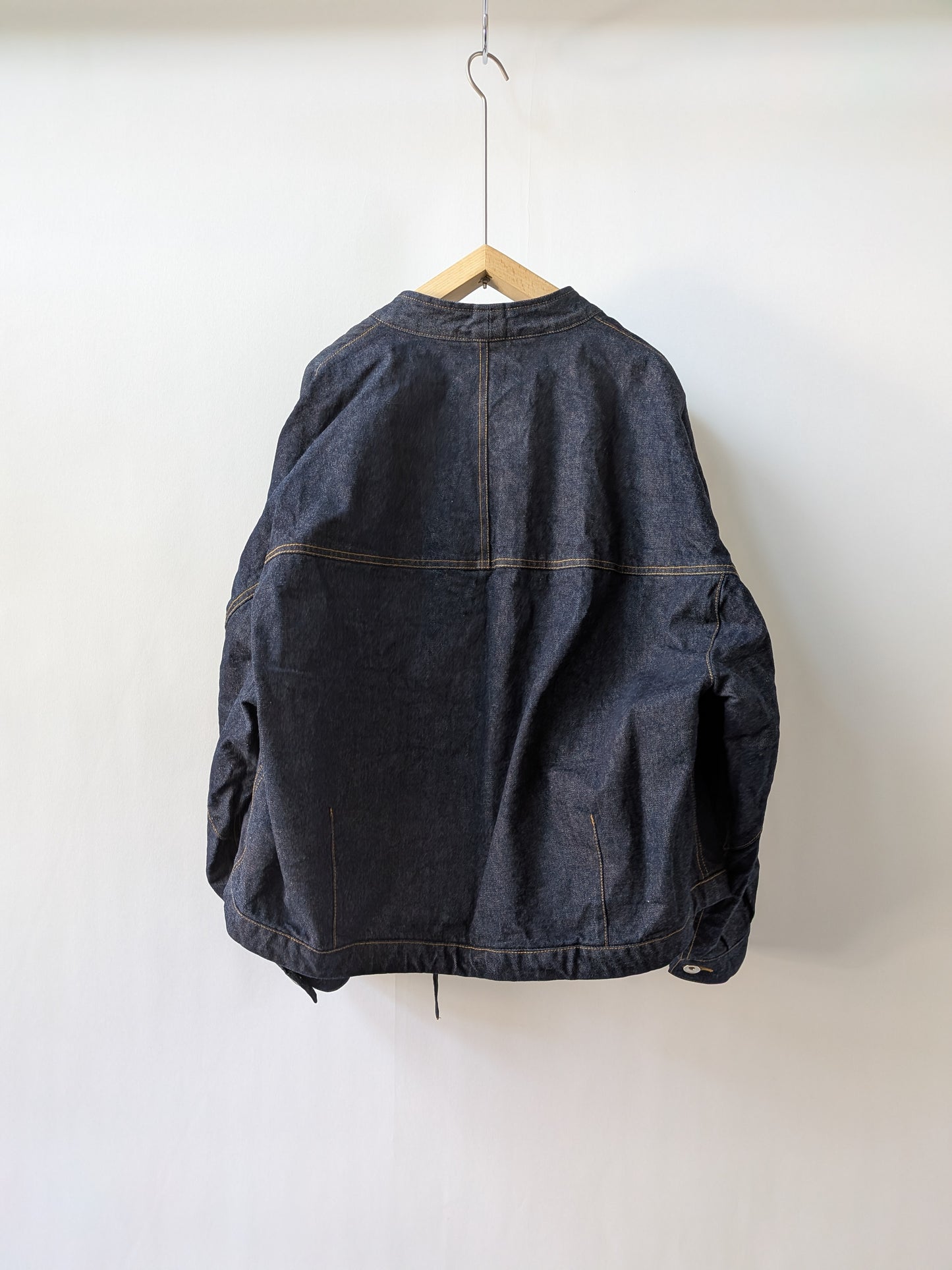Cotton 11oz denim no collar cocoon ブルゾン | yuni
