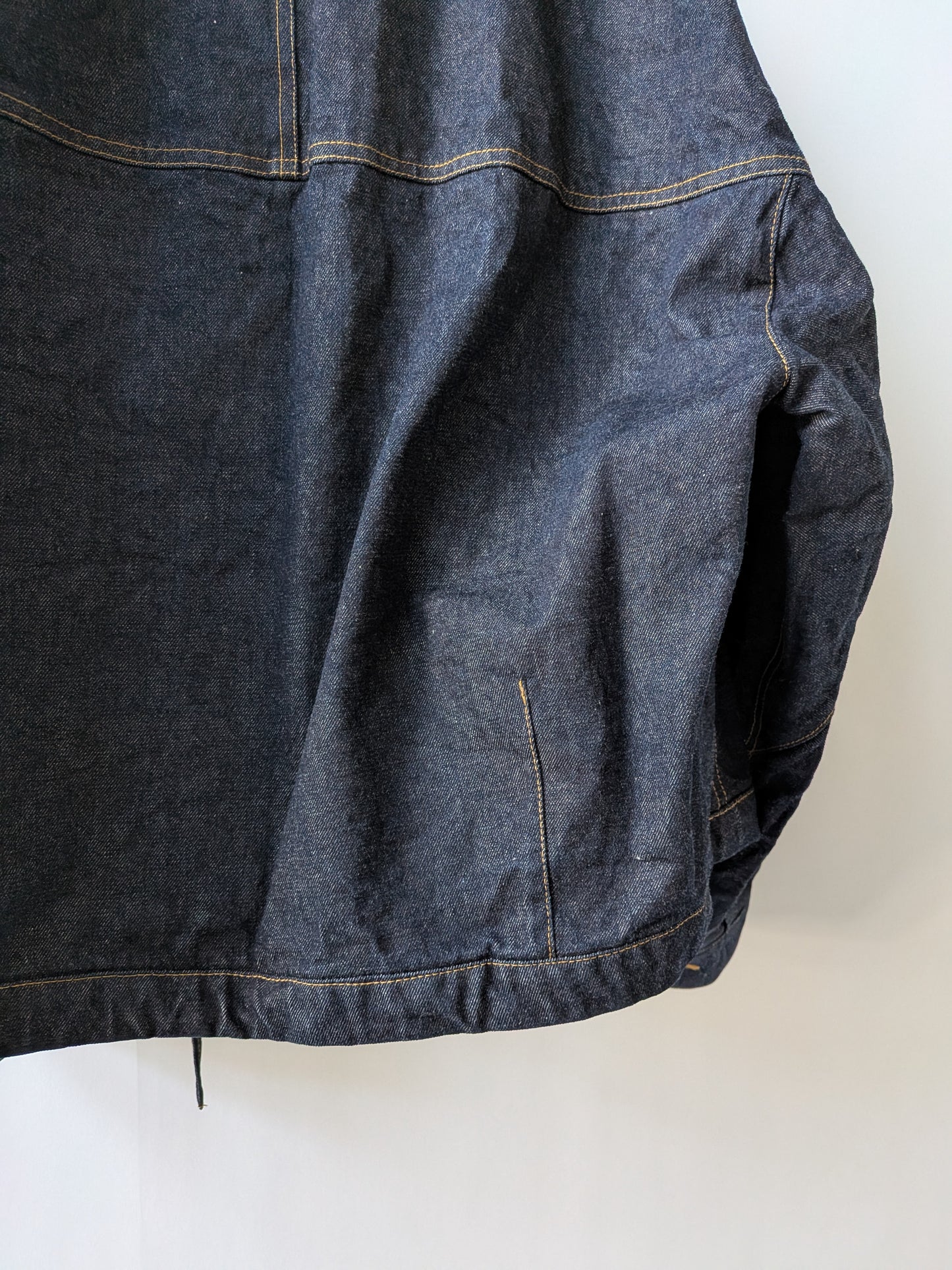 Cotton 11oz denim no collar cocoon ブルゾン | yuni