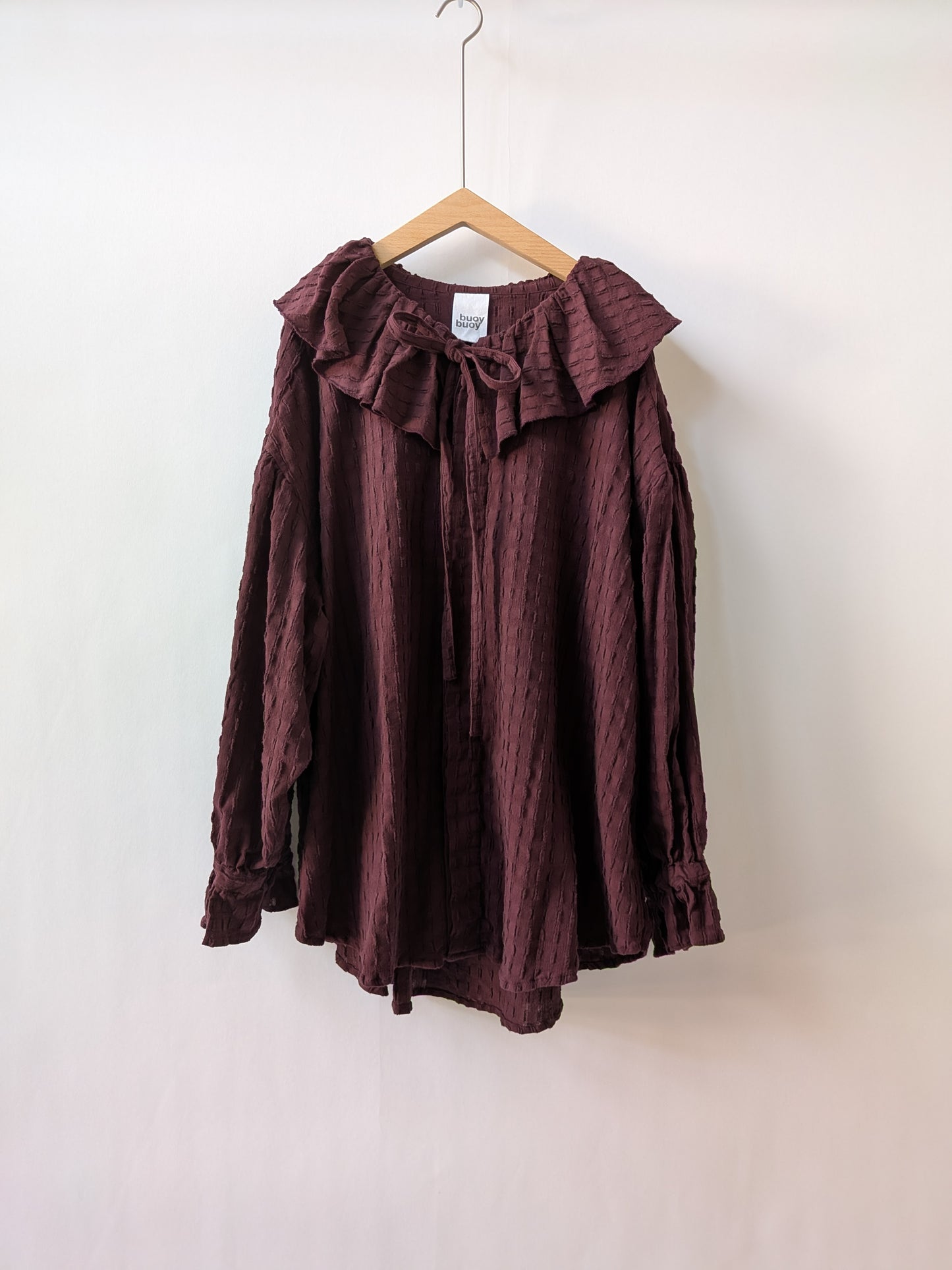 SHEER CHECK TACK FRILL ブラウス | buoybuoy