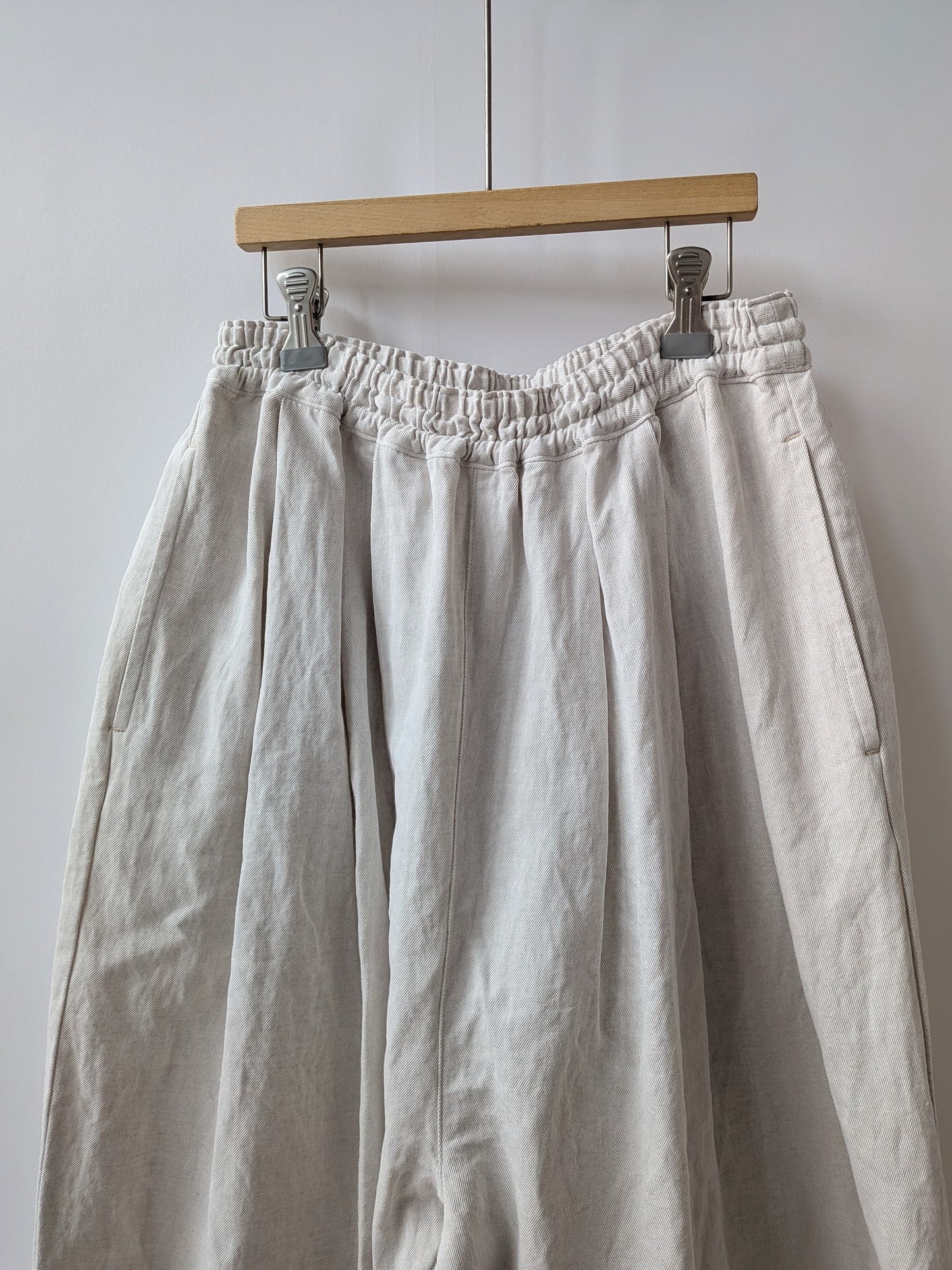 Cotton/Linen denim wide cocoon パンツ | yuni
