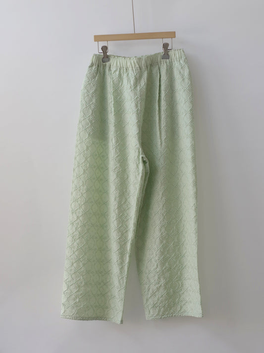 単色刺繍 wide pettit パンツ | yuni