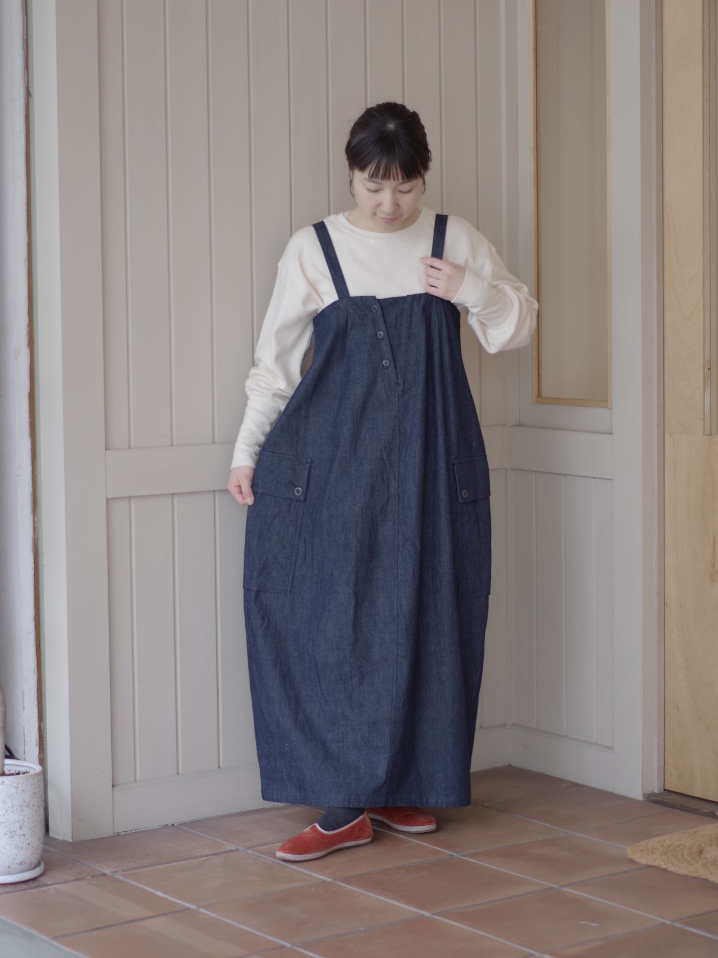 8.5ozライトデニム ロングサロペット | HAVERSACK