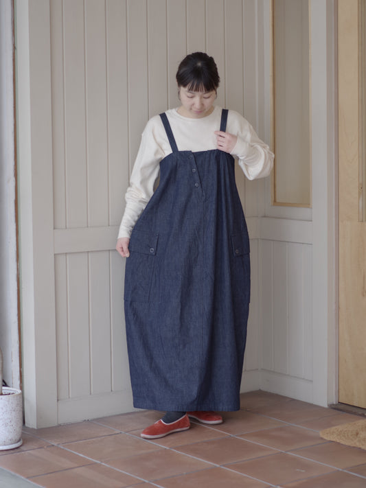 8.5ozライトデニム ロングサロペット | HAVERSACK