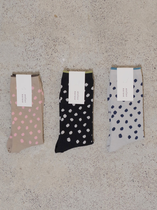 コットンリネンラミーミドルソックス ～ mizutama ～ | atelier naruse