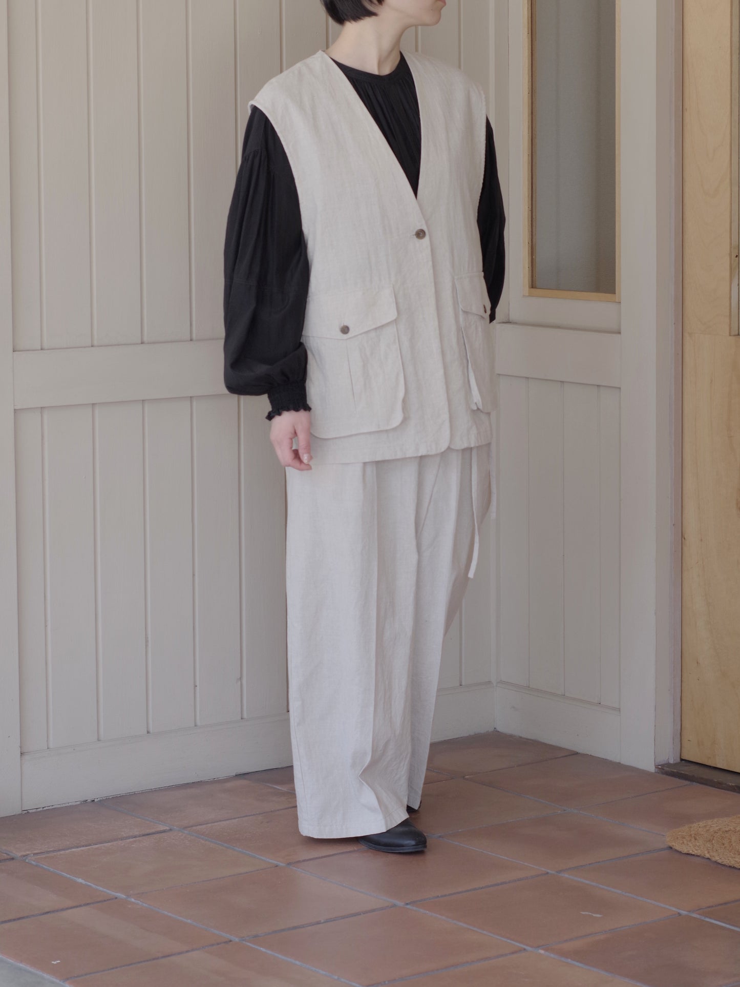 高密度Cotton/Linen ベスト | yuni