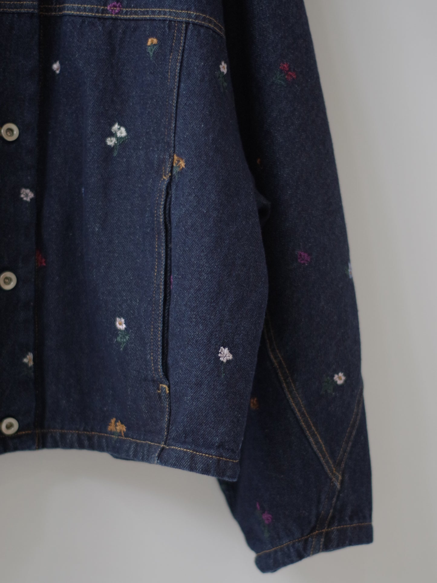 floral embloidely denim cocoon ブルゾン | yuni