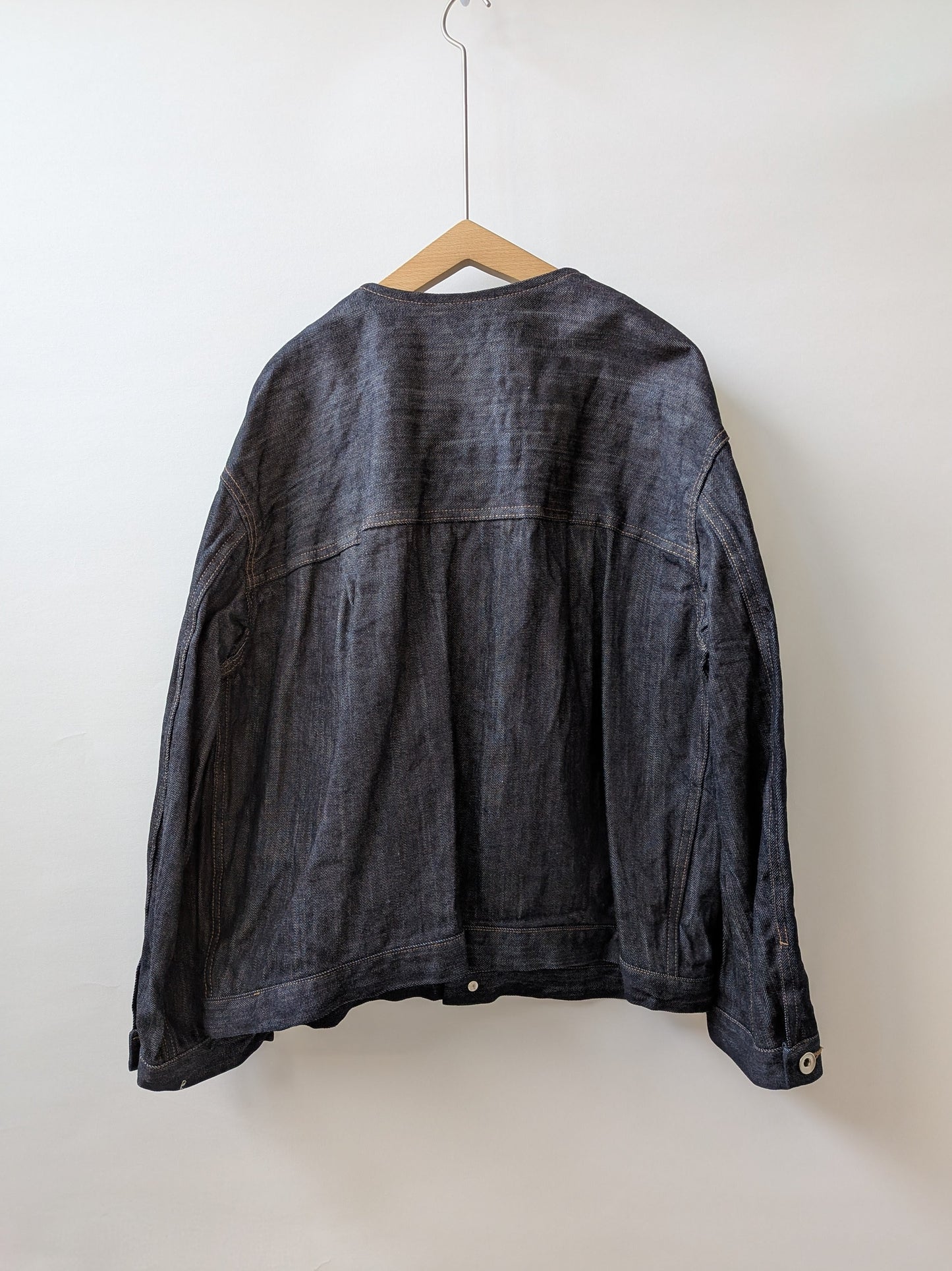 cotton denim ノーカラー ブルゾン | yuni