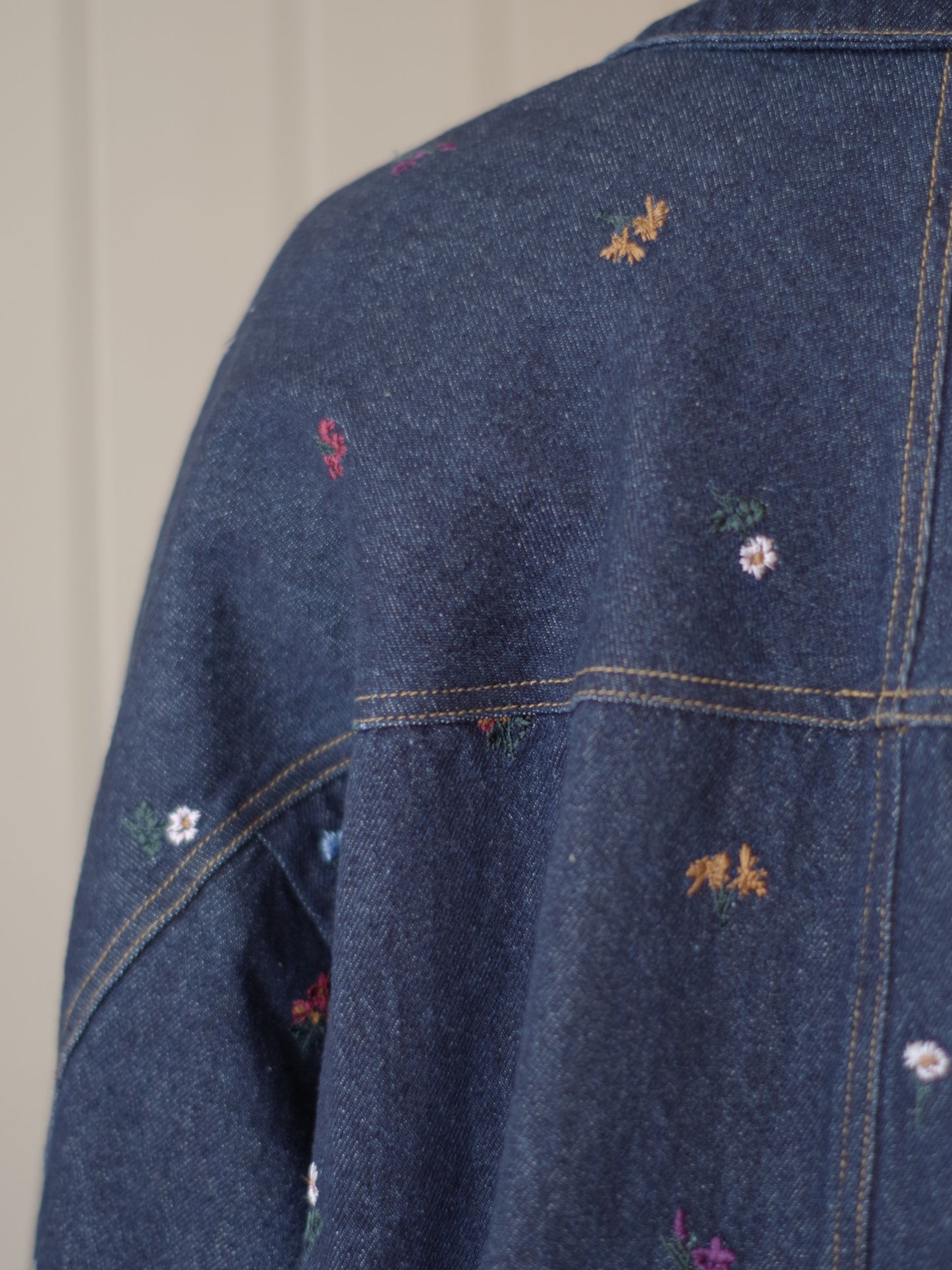 floral embloidely denim cocoon ブルゾン | yuni